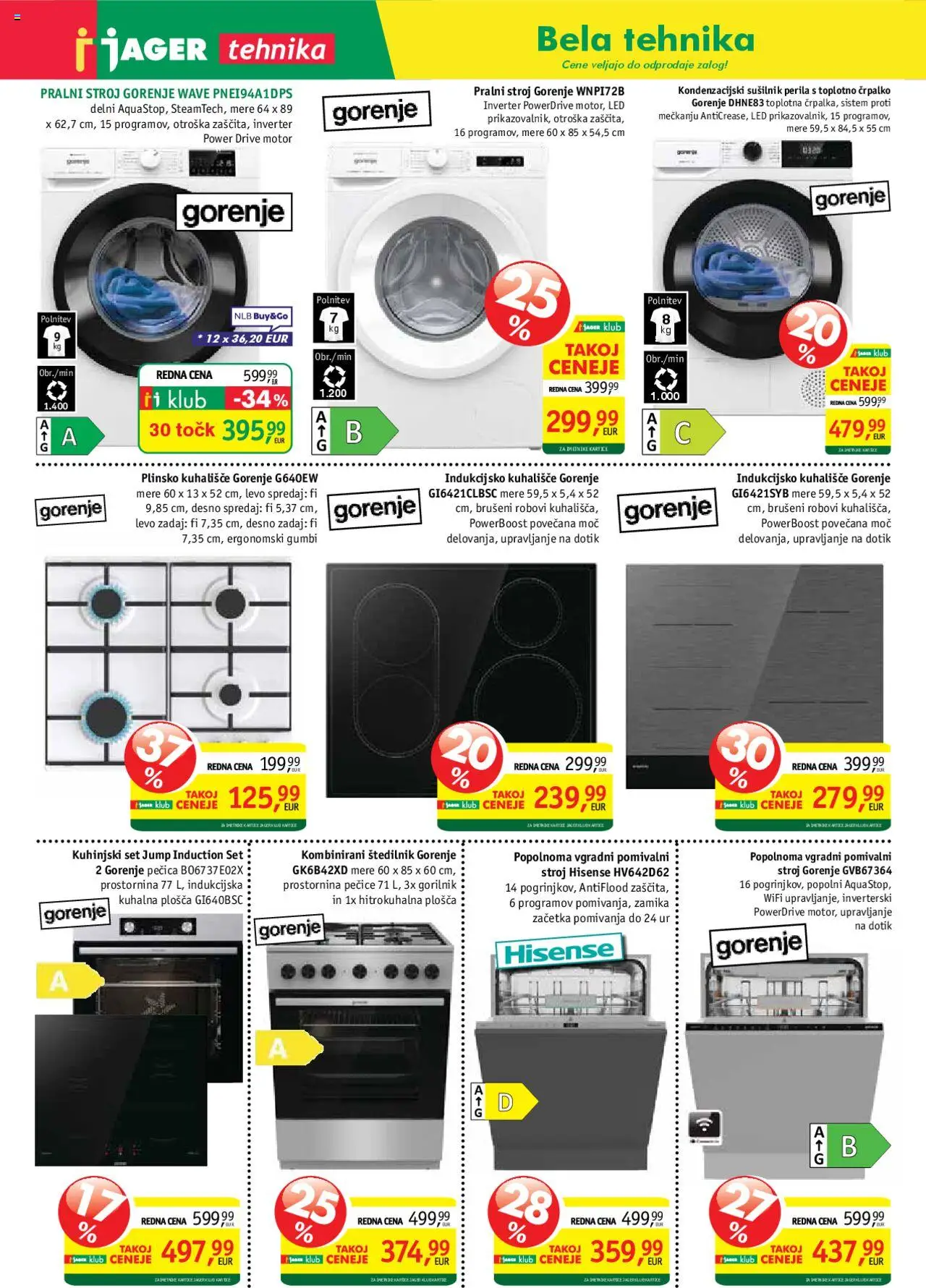 Novi Jager katalog ponudbe – veljaven od 10.09.2025 | Stran: 12 | Izdelki: Pralni stroj, Pecica, Kuhalna plosca, Štedilnik