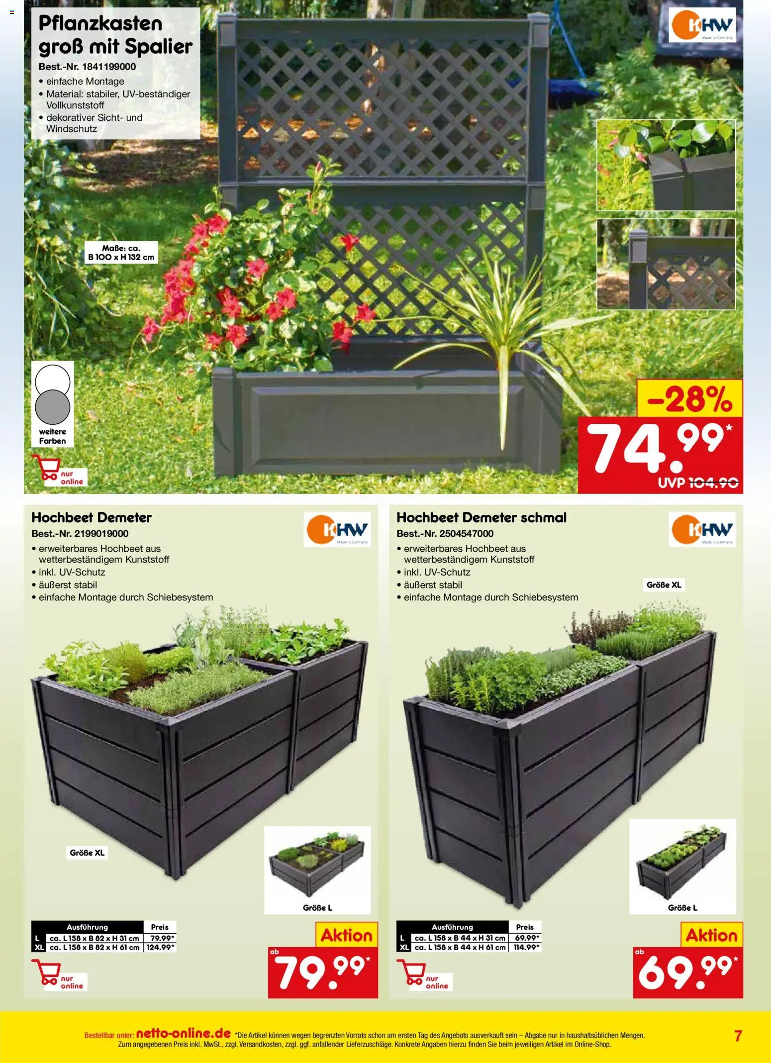Netto Marken-Discount Online-Angebote April – gültig ab 01.04.2026 | Seite: 7 | Produkte: Hochbeet