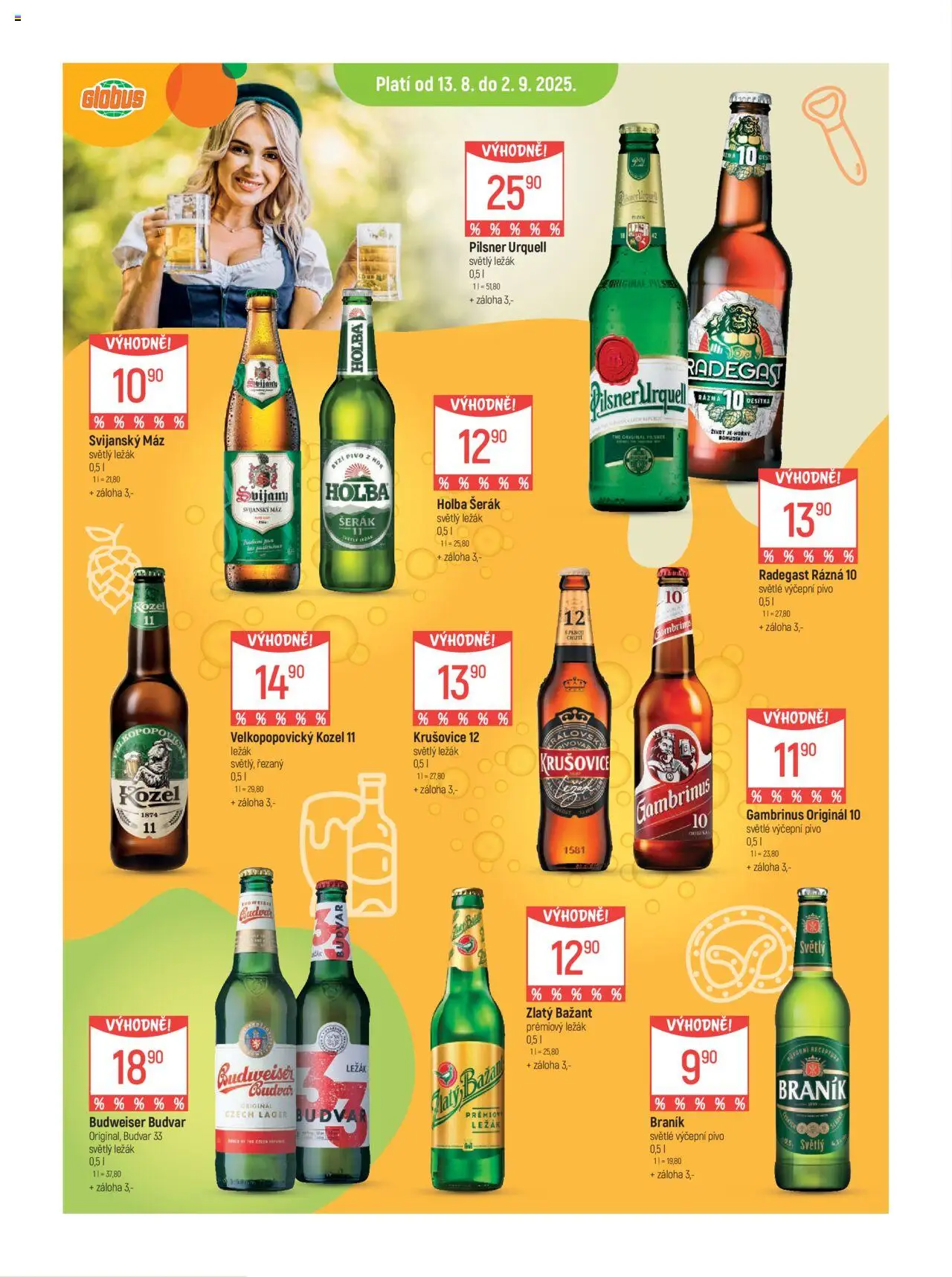 Globus leták - Ostrava od 13.08.2025 | Strana: 16 | Produkty: Pivo, Šerák, Braník, Gambrinus