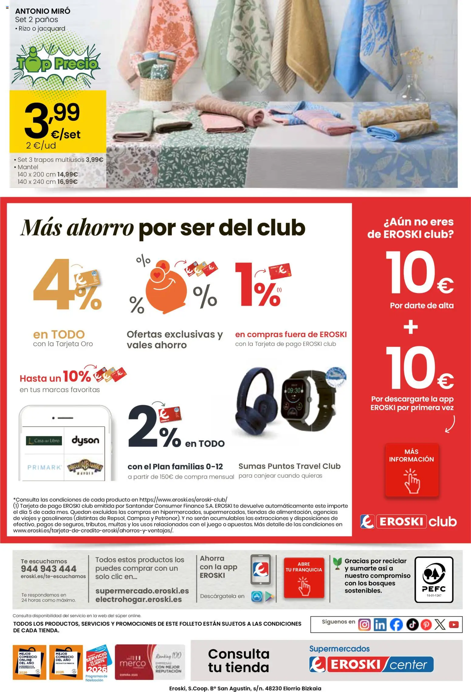 Eroski - Siempre a buen precio Center │ válido desde el 12.02.2026 | Página: 32 | Productos: Mantel, Té