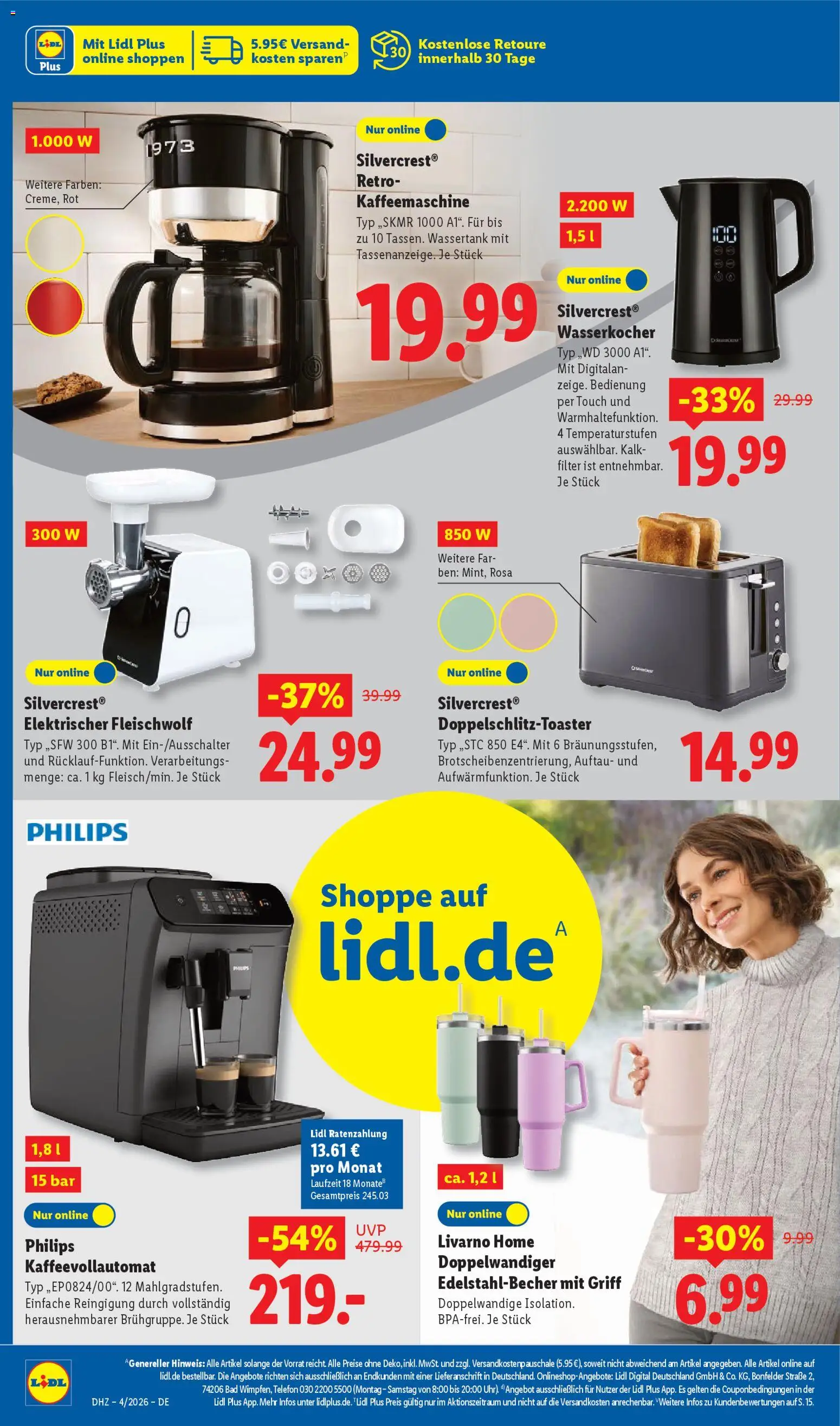 Lidl Prospekt Hilders – gültig ab 19.01.2026 | Seite: 38 | Produkte: Kaffeemaschine, Wasserkocher, Bad, Kaffeevollautomat
