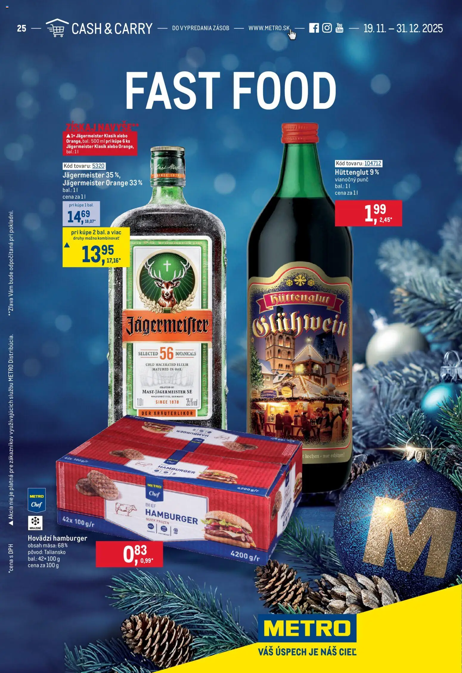 Nové Metro akcie – leták je platný od 19.11.2025 | Strana: 1 | Produkty: Jägermeister