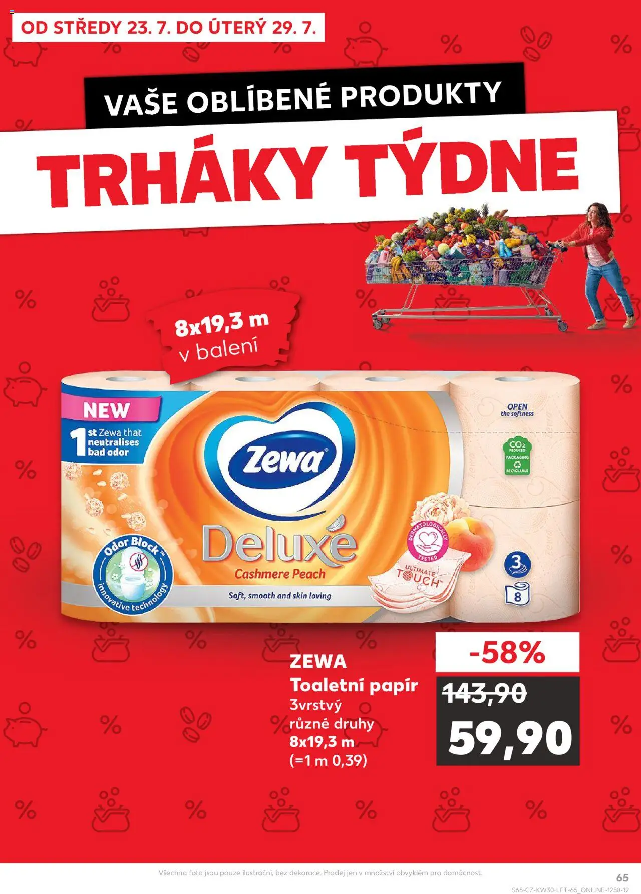Kaufland leták - Praha 8 od 23.07.2025 | Strana: 65 | Produkty: Toaletní papír, Deluxe, Zewa Toaletní papír, Toaletní papír 3vrstvý