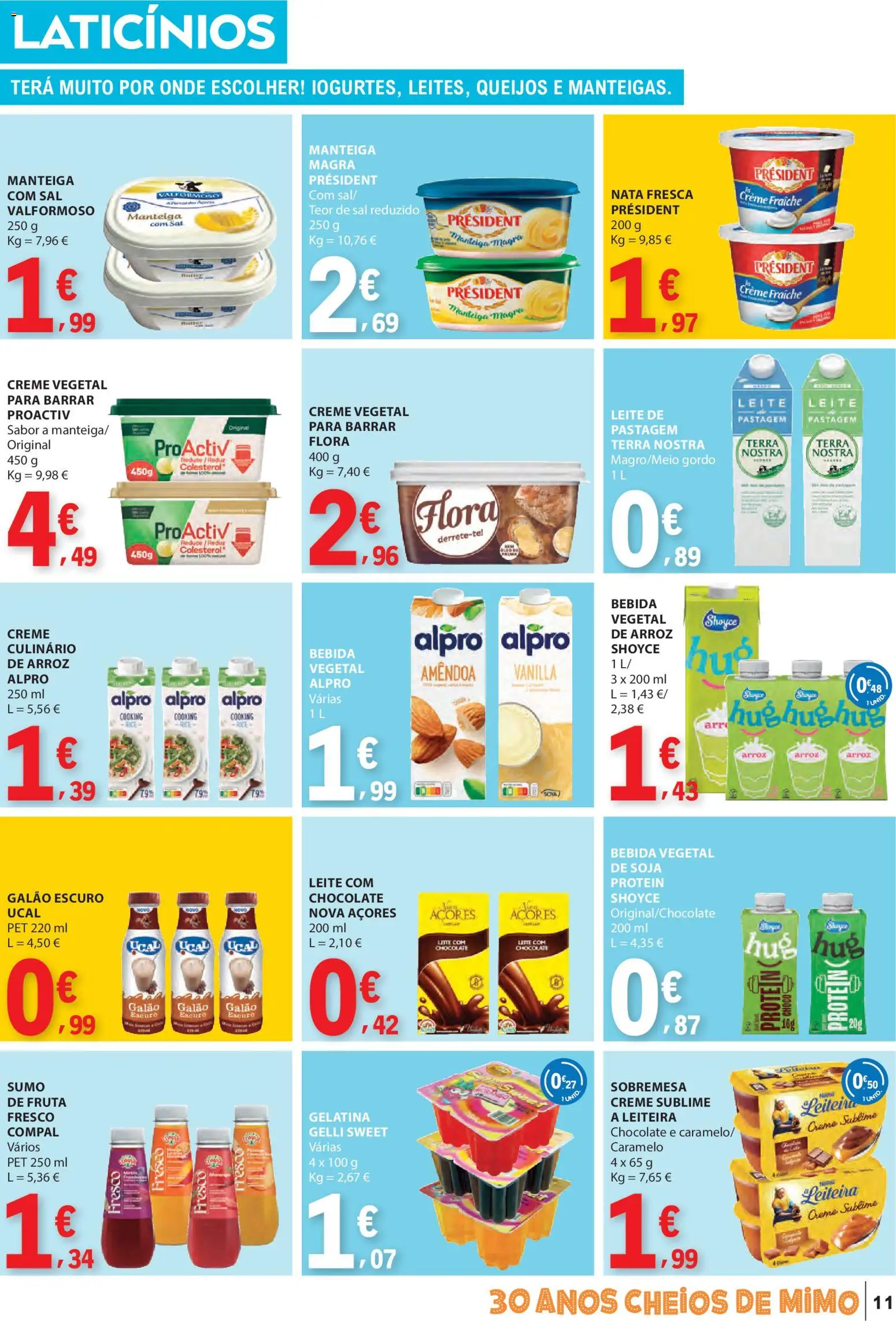 E.Leclerc folheto │ válido de 08.01.2026 | Página: 11 | Produtos: Gelatina, Creme fraiche, Manteiga, Nata