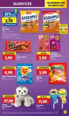 Plecak z cukierkami, 120 g od 21.08.2025 | Strona: 37 | Produkty: Słodycze, Lizaki, Ciastka, Lizaki chupa chups