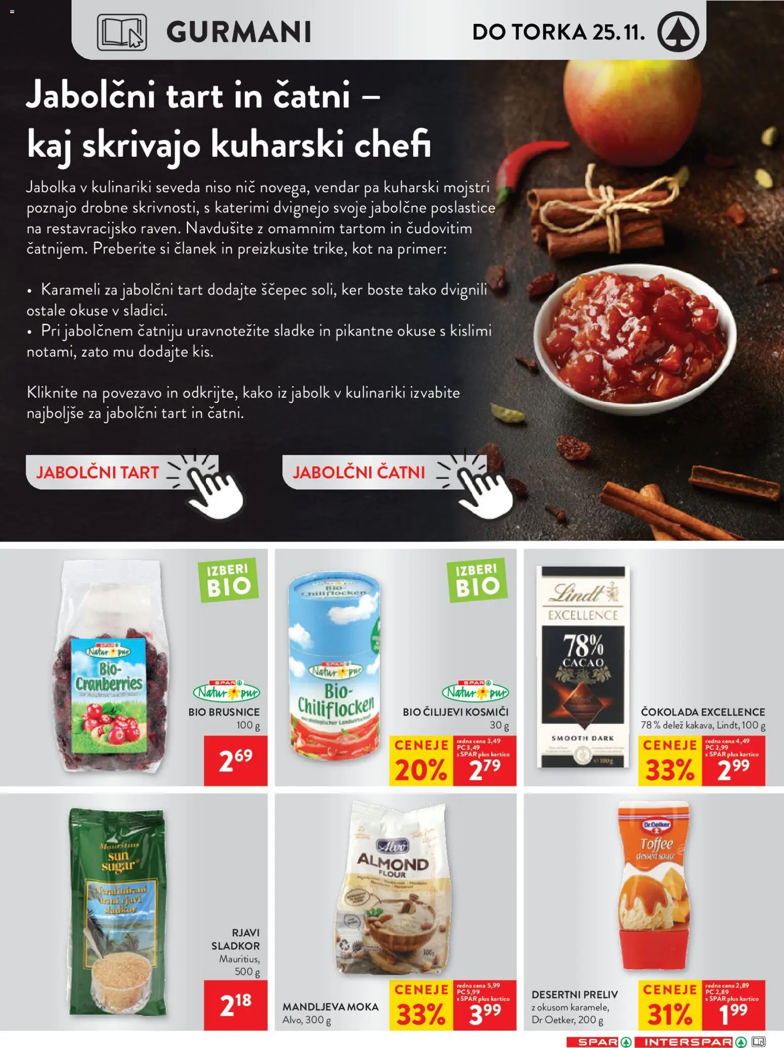 Novi Spar katalog ponudbe – veljaven od 19.11.2025 | Stran: 23 | Izdelki: Cokolada, Jabolka, Kosmici, Sladkor
