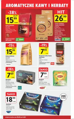 Pogląd oferty "Intermarche Gazetka" - ważna od 29.01.2026 | Strona: 28 | Produkty: Kawa ziarnista, Lavazza, Kawa, Herbata