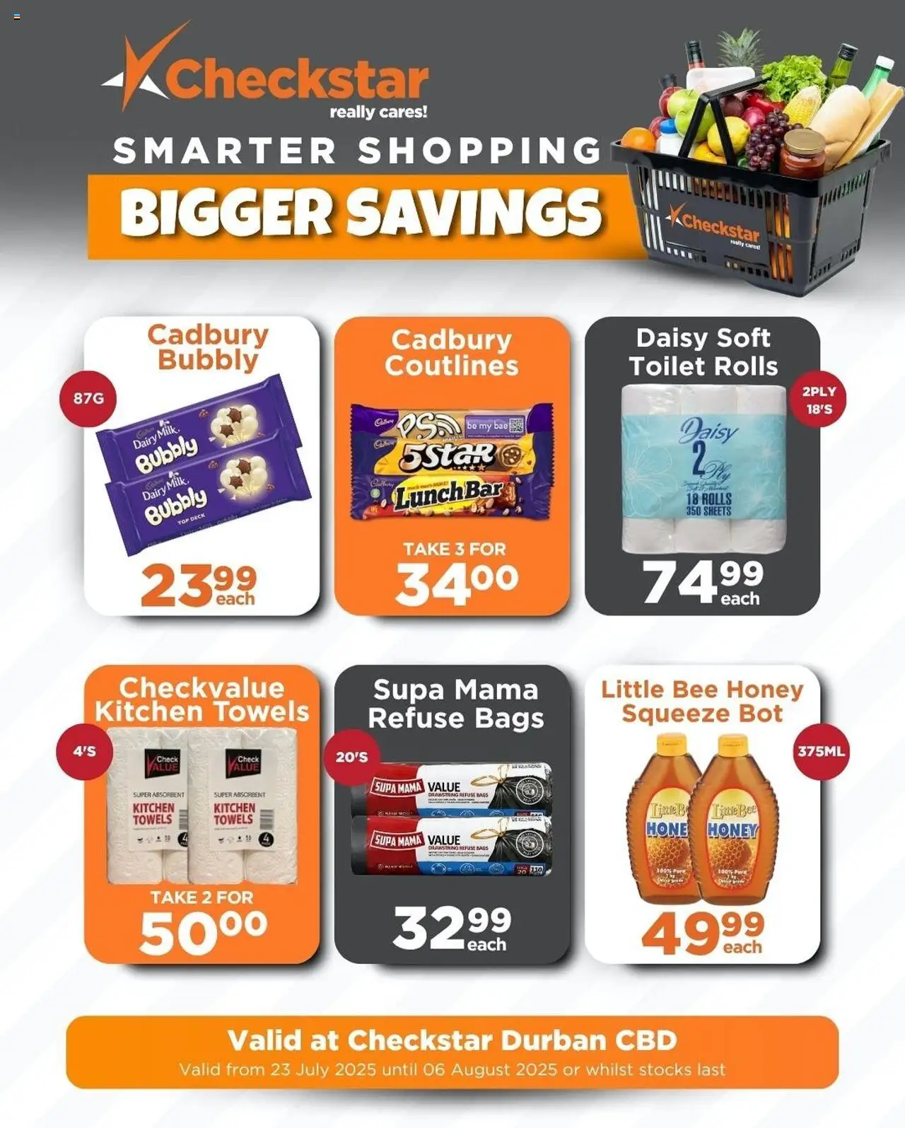 Check Star Durban CBD Specials │ valid from 23.07.2025 | Page: 14 | Products: Toilet, Milk, Refuse bags