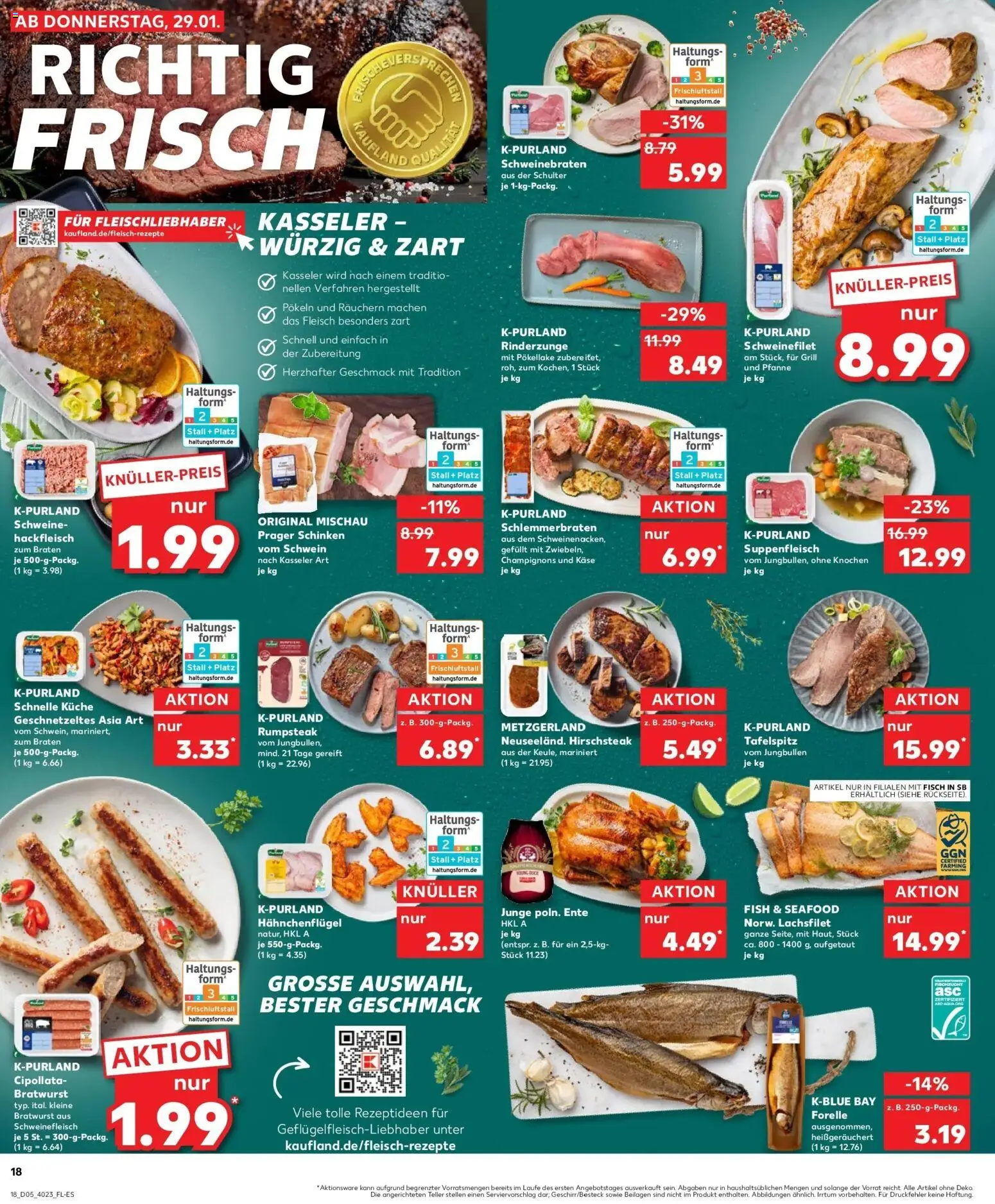 Kaufland prospekt Zossen	 – gültig ab 02.02.2026 | Seite: 18 | Produkte: Rumpsteak, Bratwurst, Schweinefilet, Hackfleisch