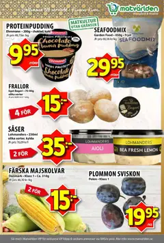 Matvärlden reklamblad aktuell från 11.08.2025 | Sida: 2 | Produkter: Proteinpudding, Bageri, Plommon, Aioli
