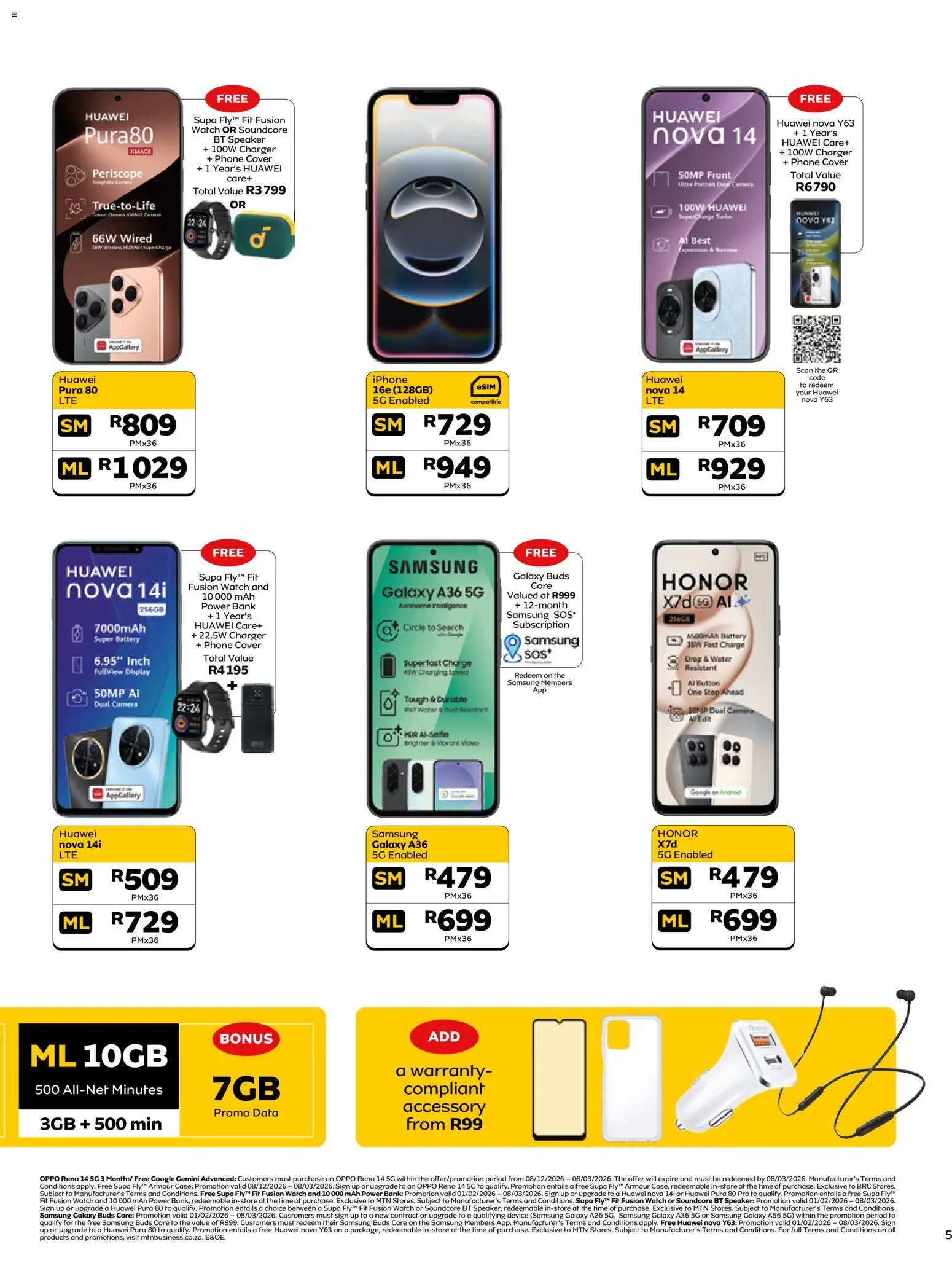 New MTN catalogue – valid from 01.02.2026 | Page: 5 | Products: Phone, Watch, Camera, Speaker