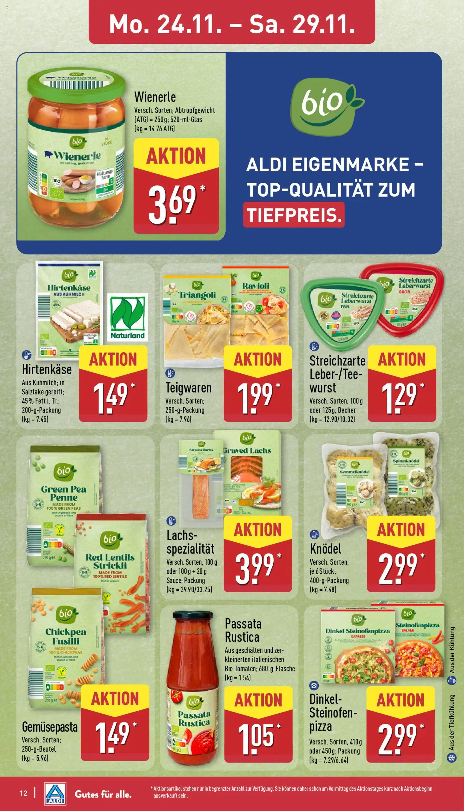 Aldi Prospekt 	 – gültig ab 24.11.2025 | Seite: 18 | Produkte: Lachs, Wurst, Salami, Pizza