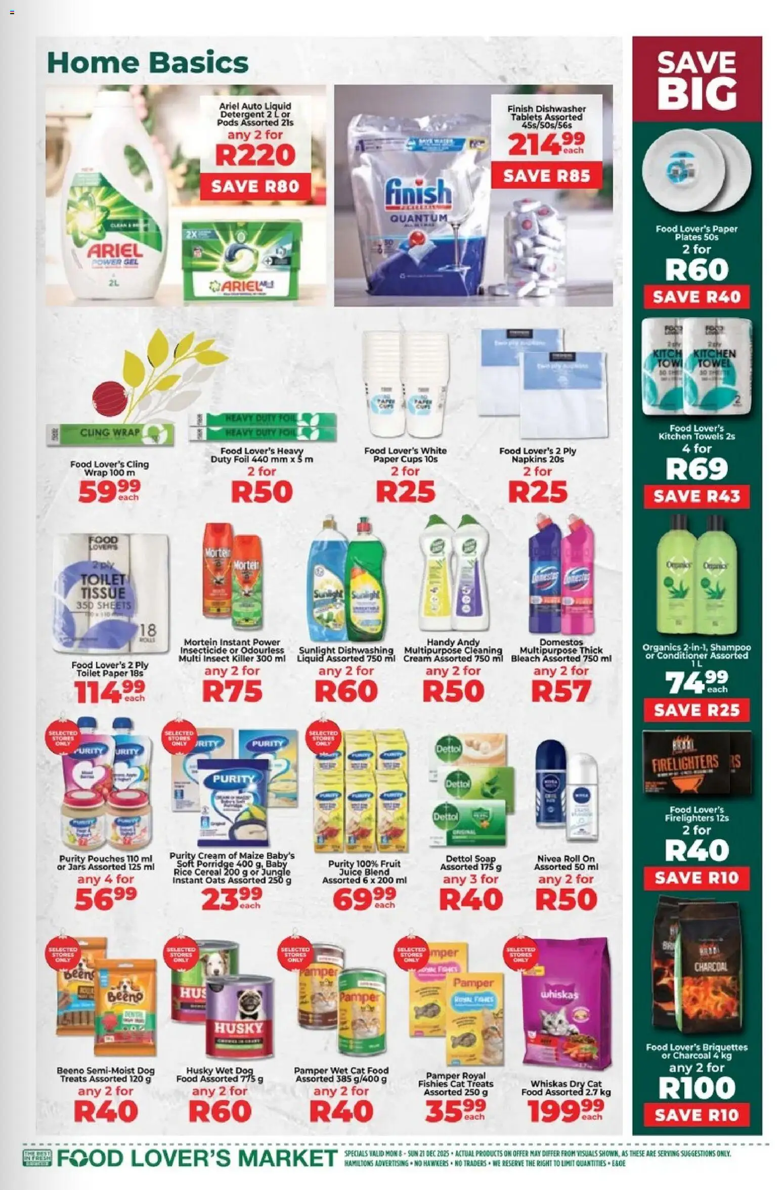 New Food Lover's Market catalogue – valid from 08.12.2025 | Page: 15 | Products: Toilet, Conditioner, Soap, Paper plates