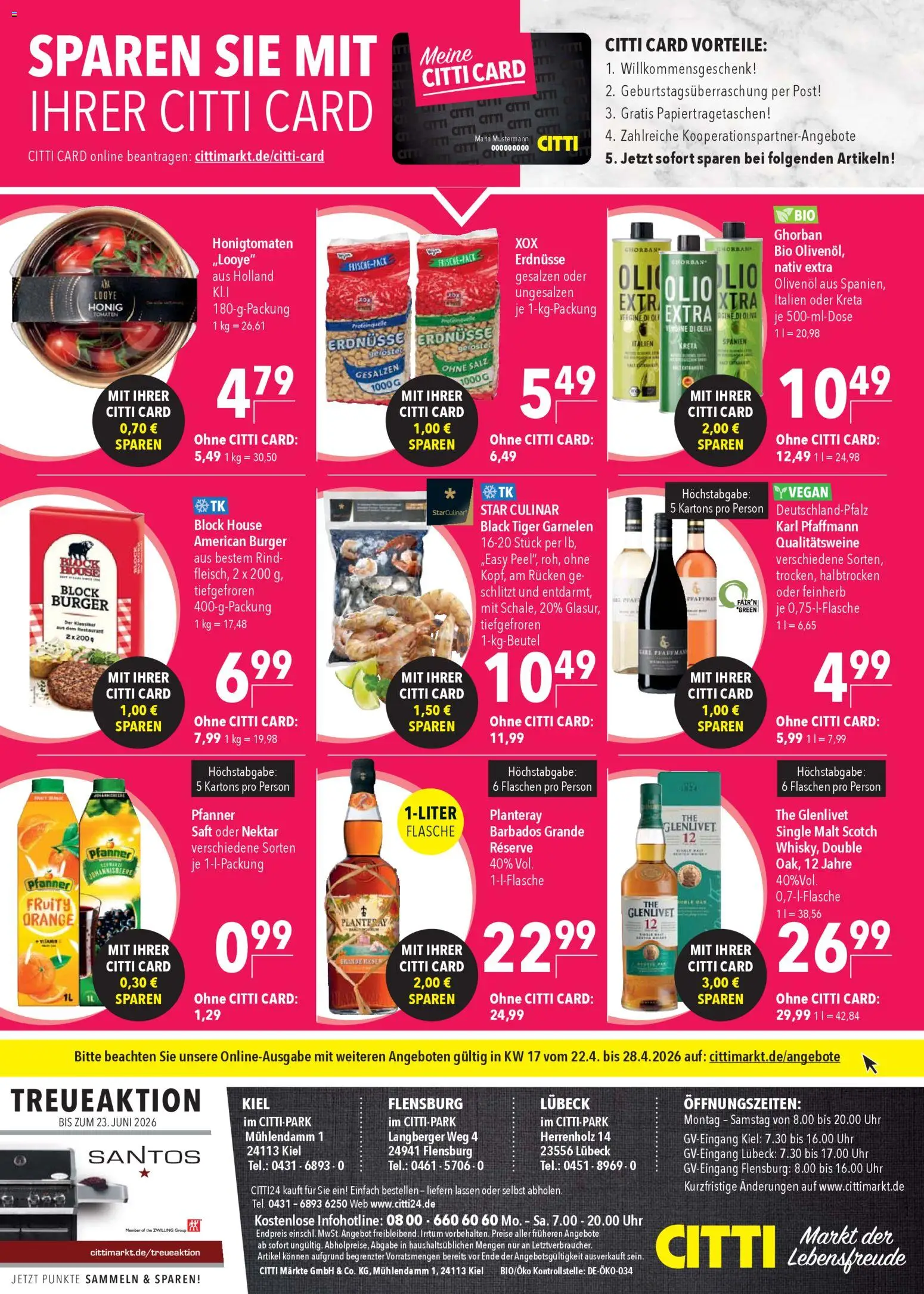 CITTI Markt Prospekt 	 – gültig ab 22.04.2026 | Seite: 20 | Produkte: Olivenol, Burger, Salz, Tiger garnelen