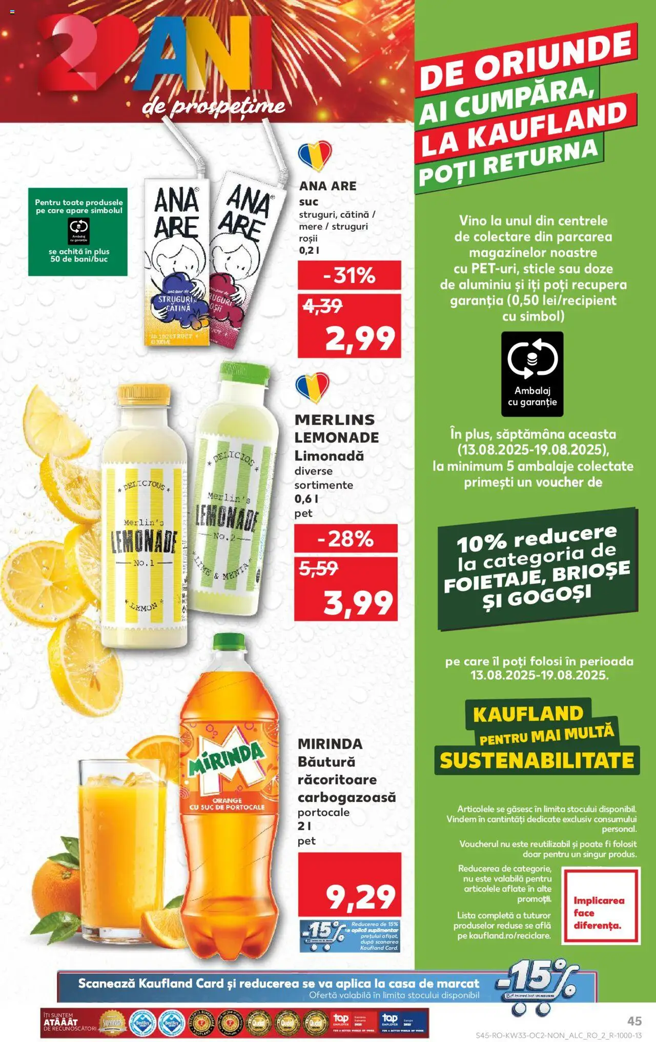 Kaufland RO akciós ujság - amely érvényes a következő dátumtól: 13.08.2025 | Oldal: 45
