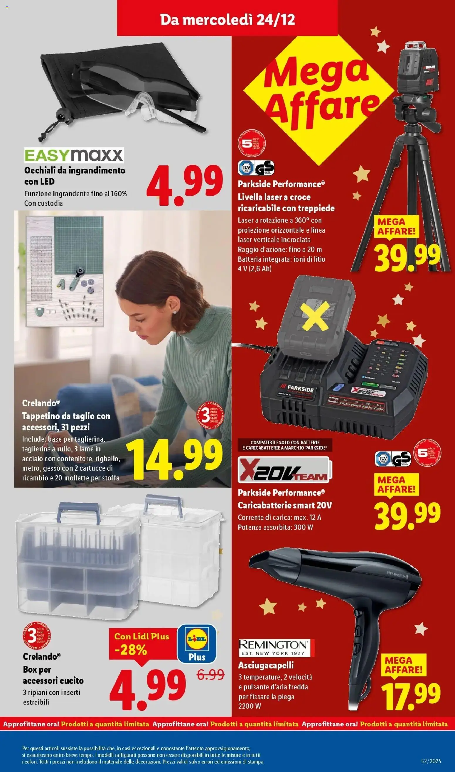 Volantino Lidl del 20.12.2025 | Pagina: 49 | Prodotti: Occhiali, Asciugacapelli, Batteria, Batterie