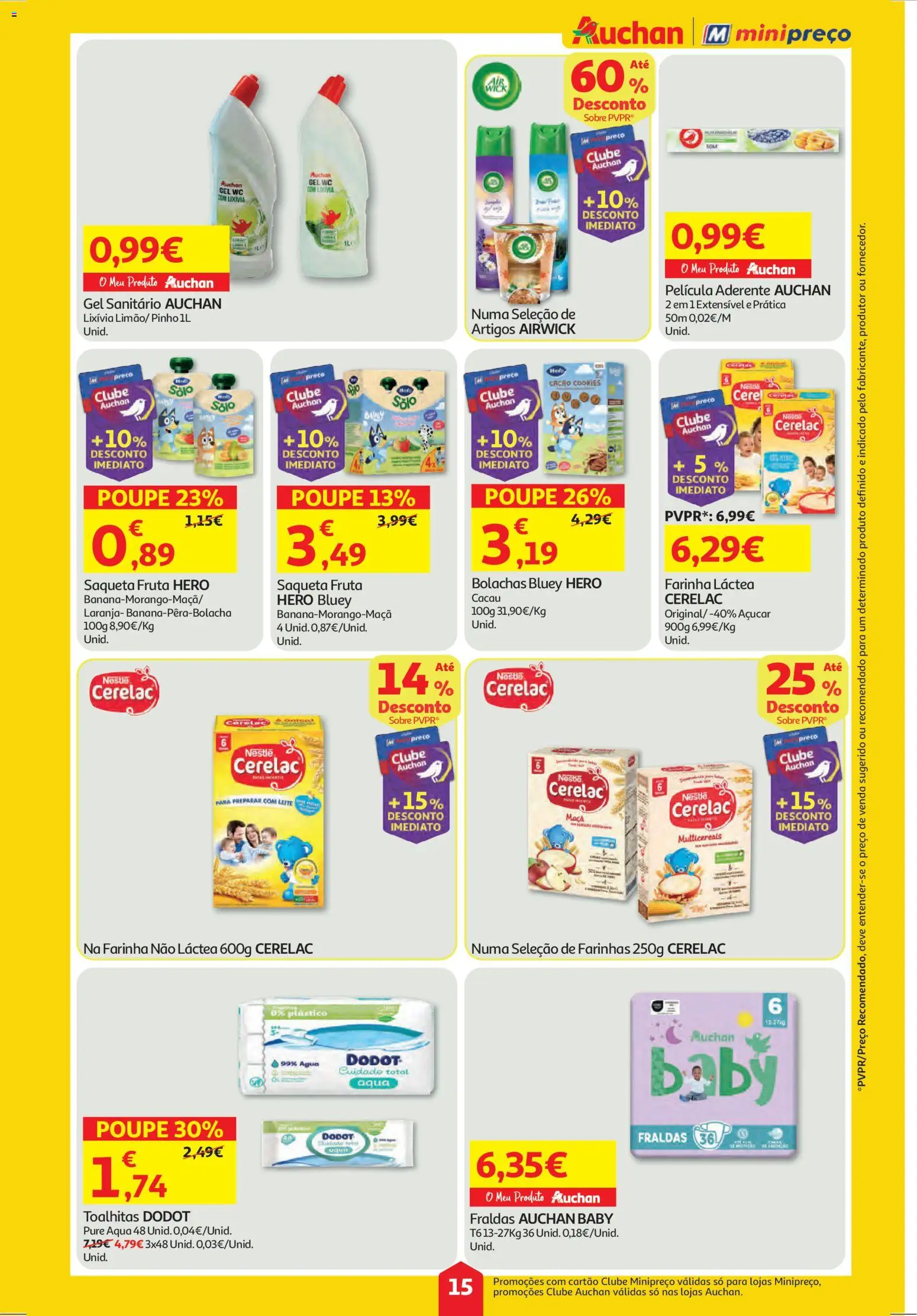 Auchan - Super Poupança │ válido de 06.11.2025 | Página: 15 | Produtos: Agua, Fraldas, Leite, Açúcar