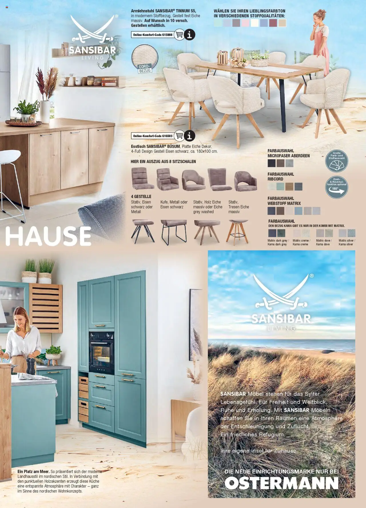 Ostermann Sansibar Living  – gültig ab 01.01.2025 | Seite: 29 | Produkte: Esstisch, Küche, Creme, Stativ