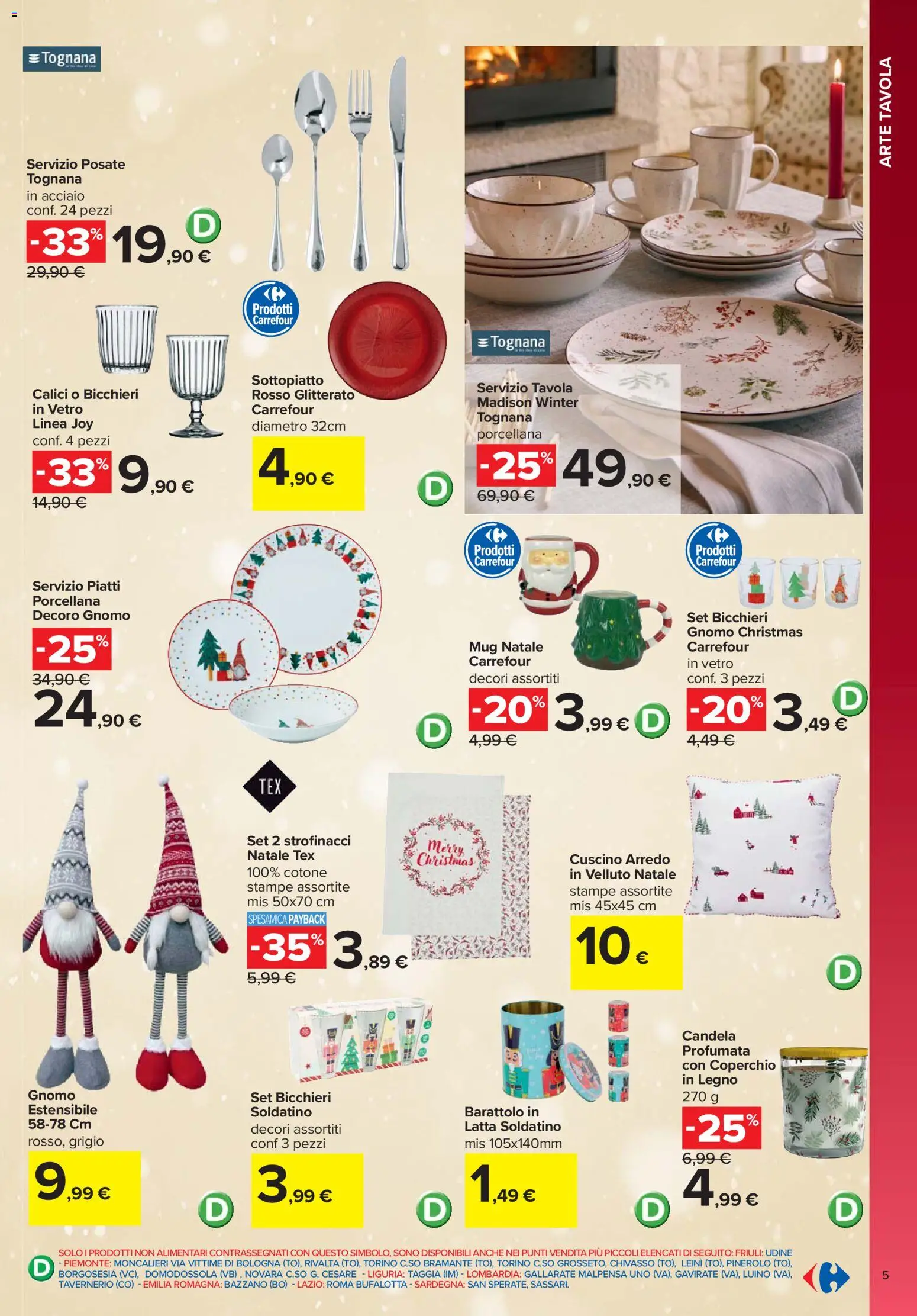 Volantino Carrefour del 03.11.2025 | Pagina: 5 | Prodotti: Posate, Cuscino, Strofinacci, Candela