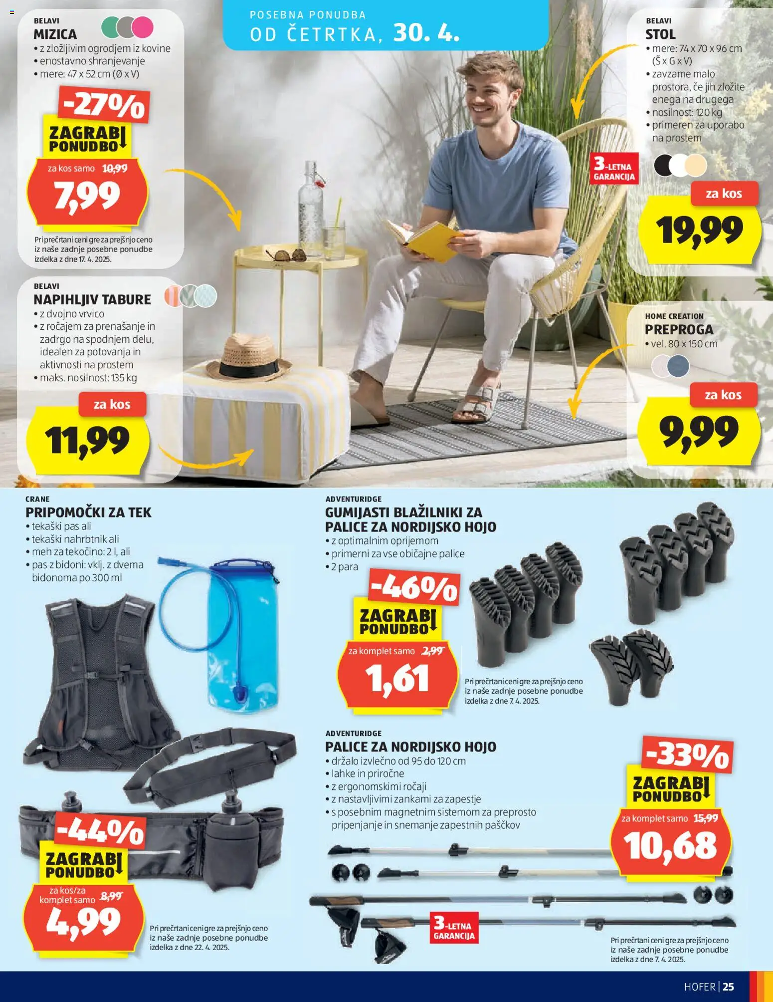 Novi Hofer katalog ponudbe – veljaven od 22.04.2026 | Stran: 25 | Izdelki: Stol, Preproga, Tabure, Nahrbtnik