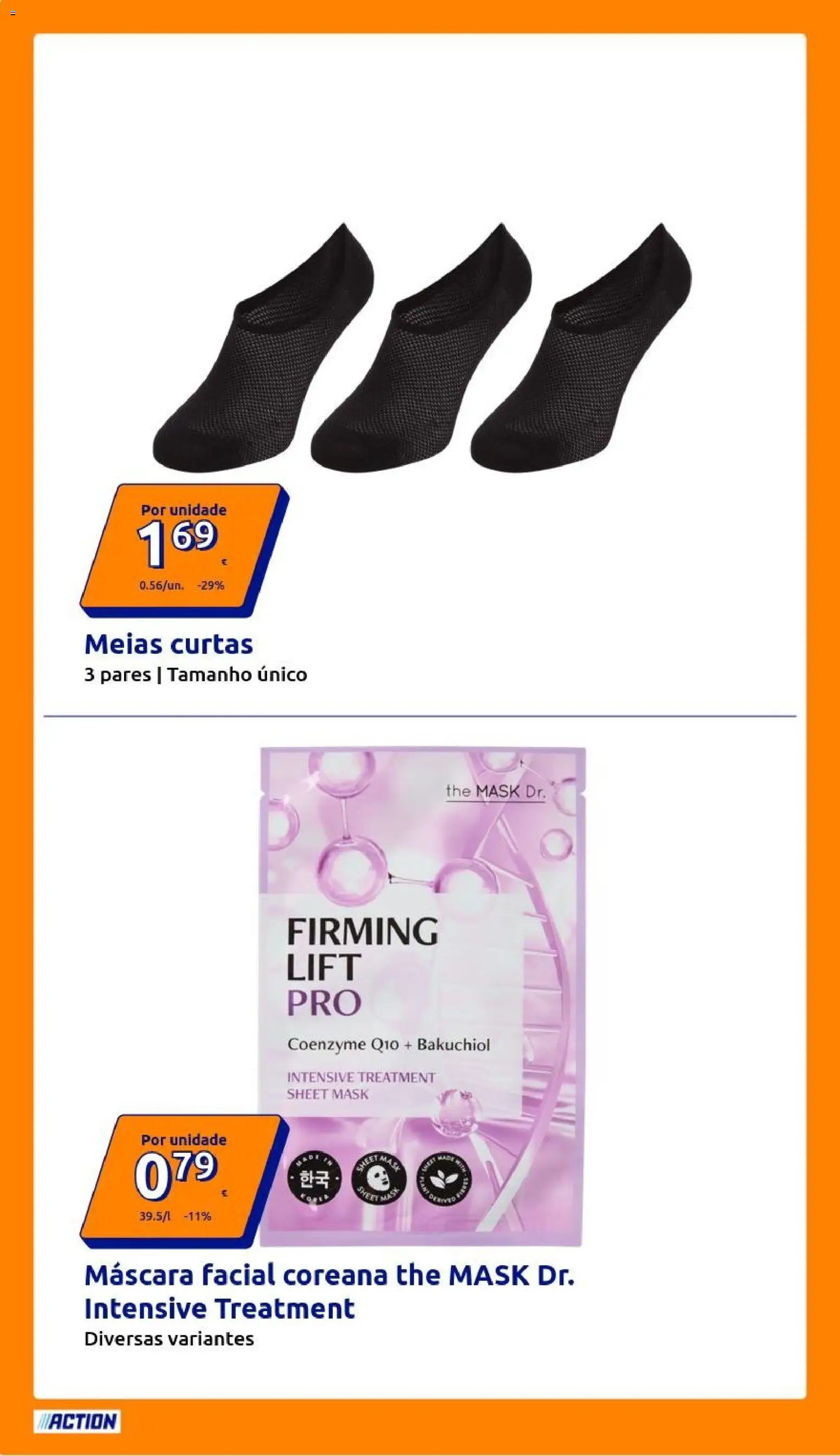 Action folheto │ válido de 25.03.2026 | Página: 8 | Produtos: Máscara facial, Meias