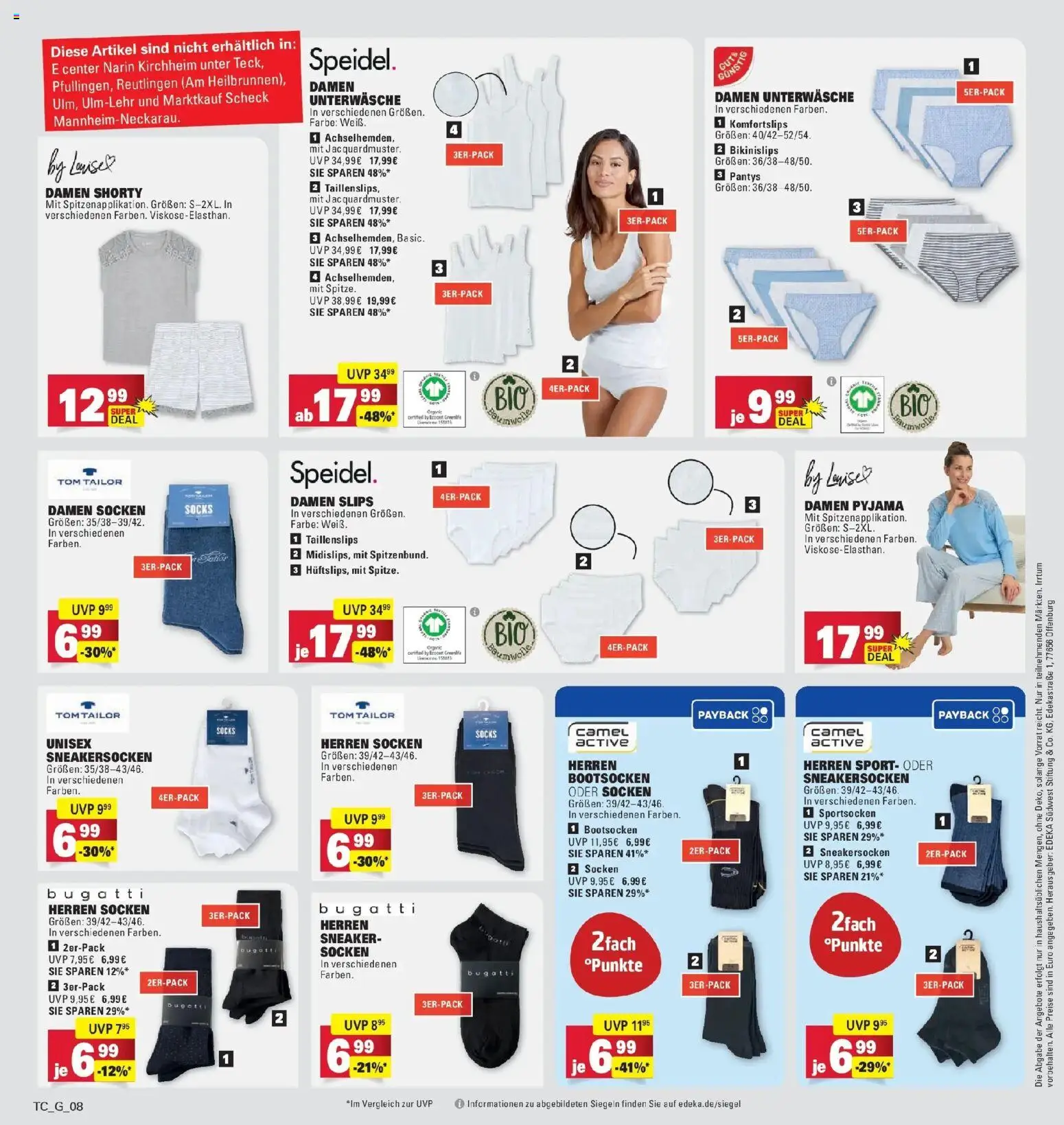 Edeka prospekt Göppingen	 – gültig ab 23.03.2026 | Seite: 40 | Produkte: Unterwäsche, Socken, Pyjama