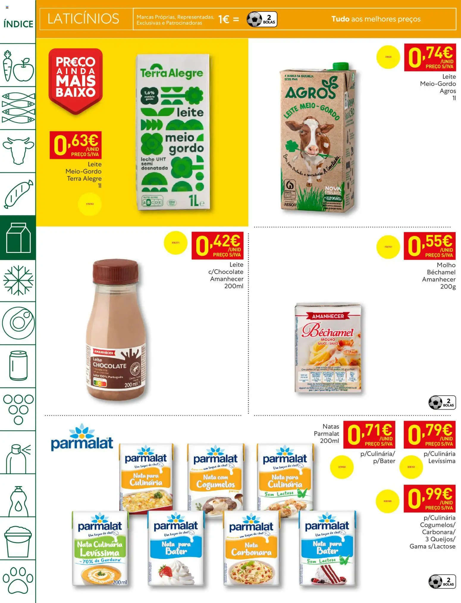 Recheio folheto │ válido de 21.04.2026 | Página: 14 | Produtos: Leite, Chocolate, Cogumelos, Natas