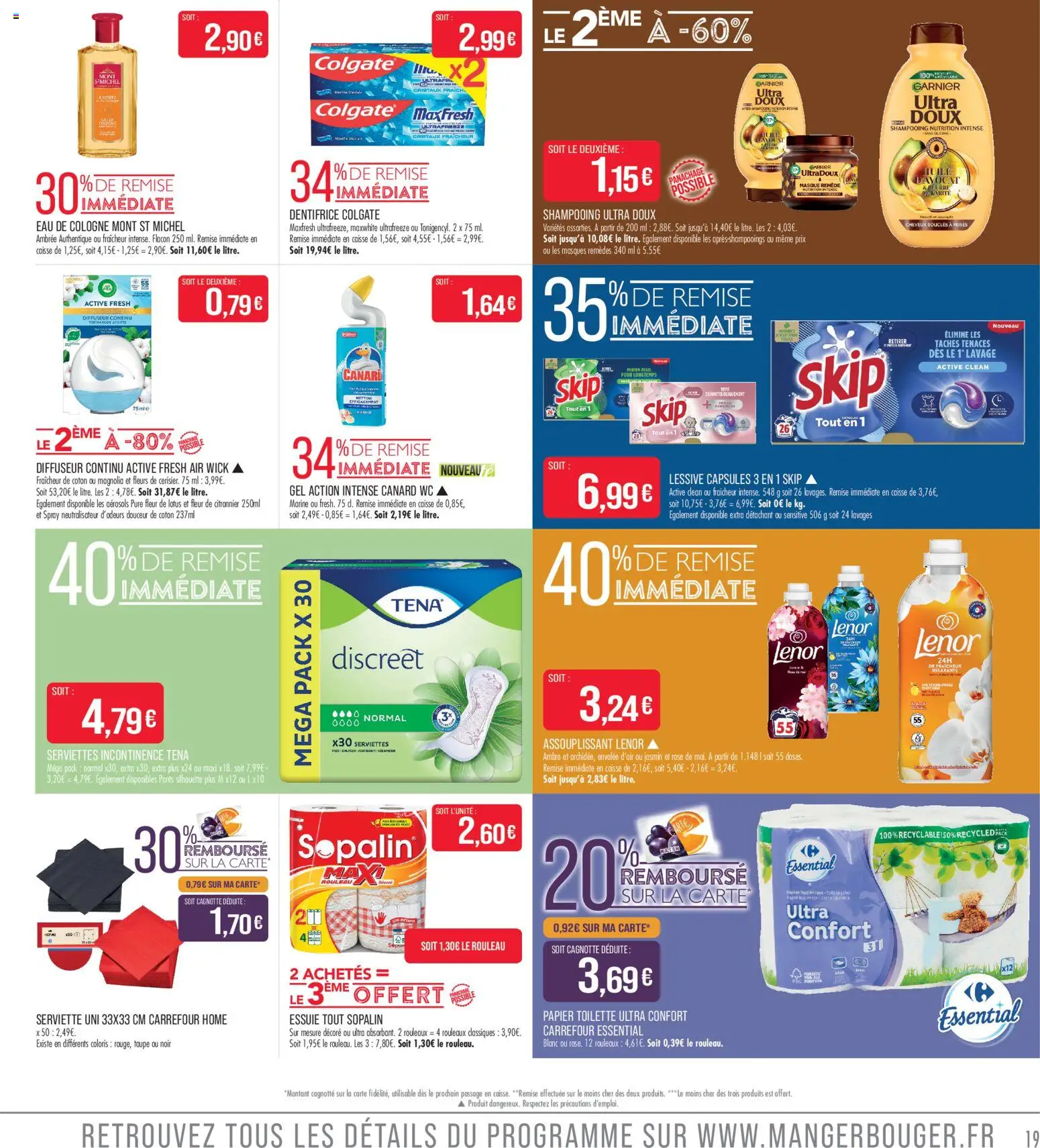 {H1} | Page: 19 | Produits: Papier toilette, Eau de cologne, Détachant, Citronnier