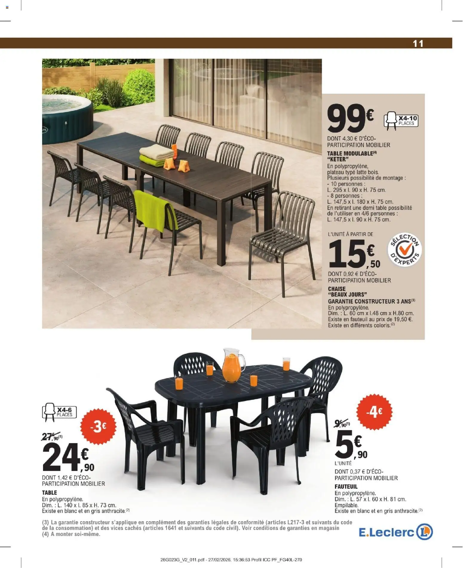 {H1} | Page: 11 | Produits: Plateau, Fauteuil, Table, Chaise