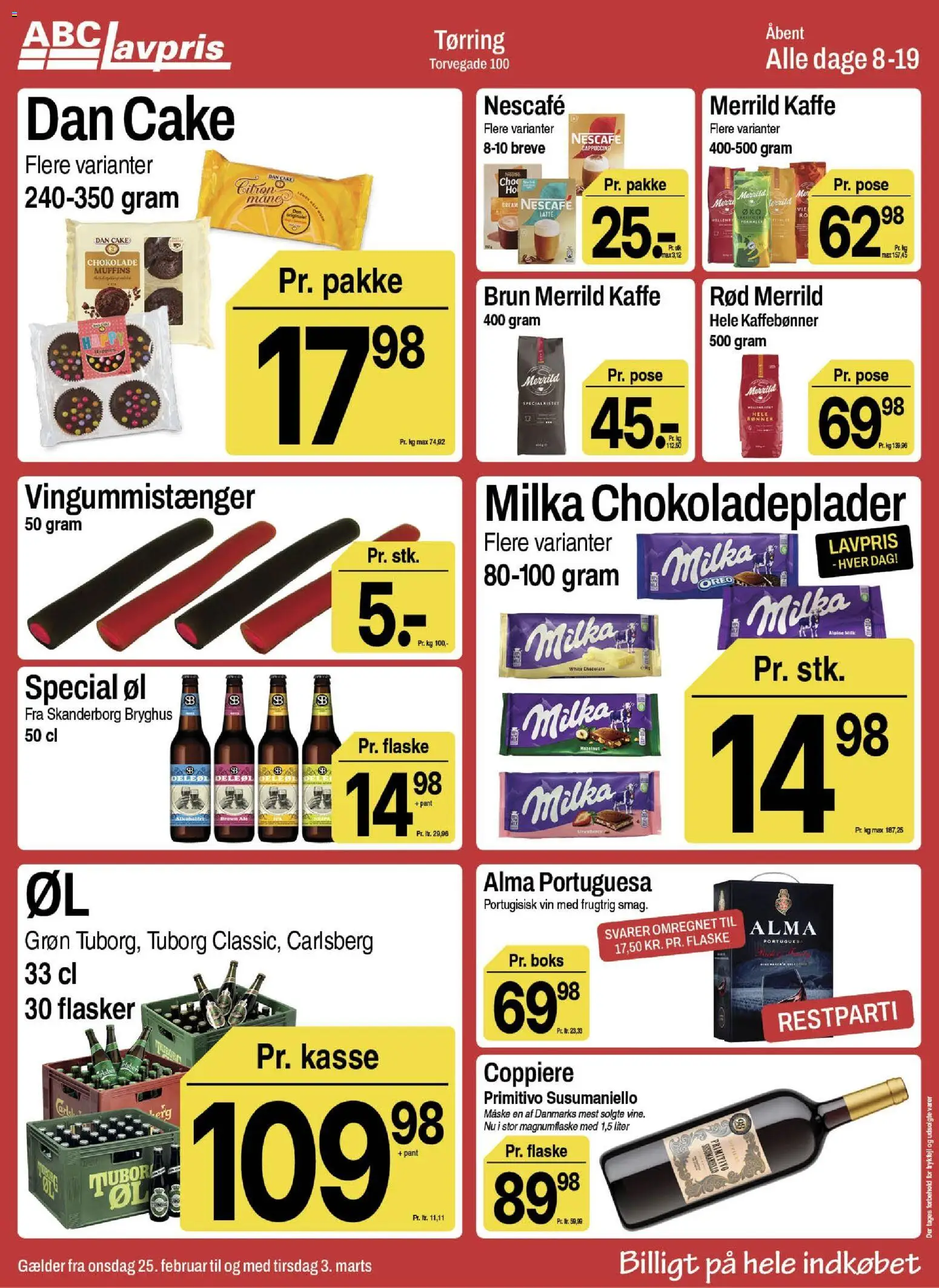 Abc Lavpris tilbudsavis – gyldig fra 25.02.2026 | Side: 14 | Produkter: Kaffe, Vin, Øl, Bønner