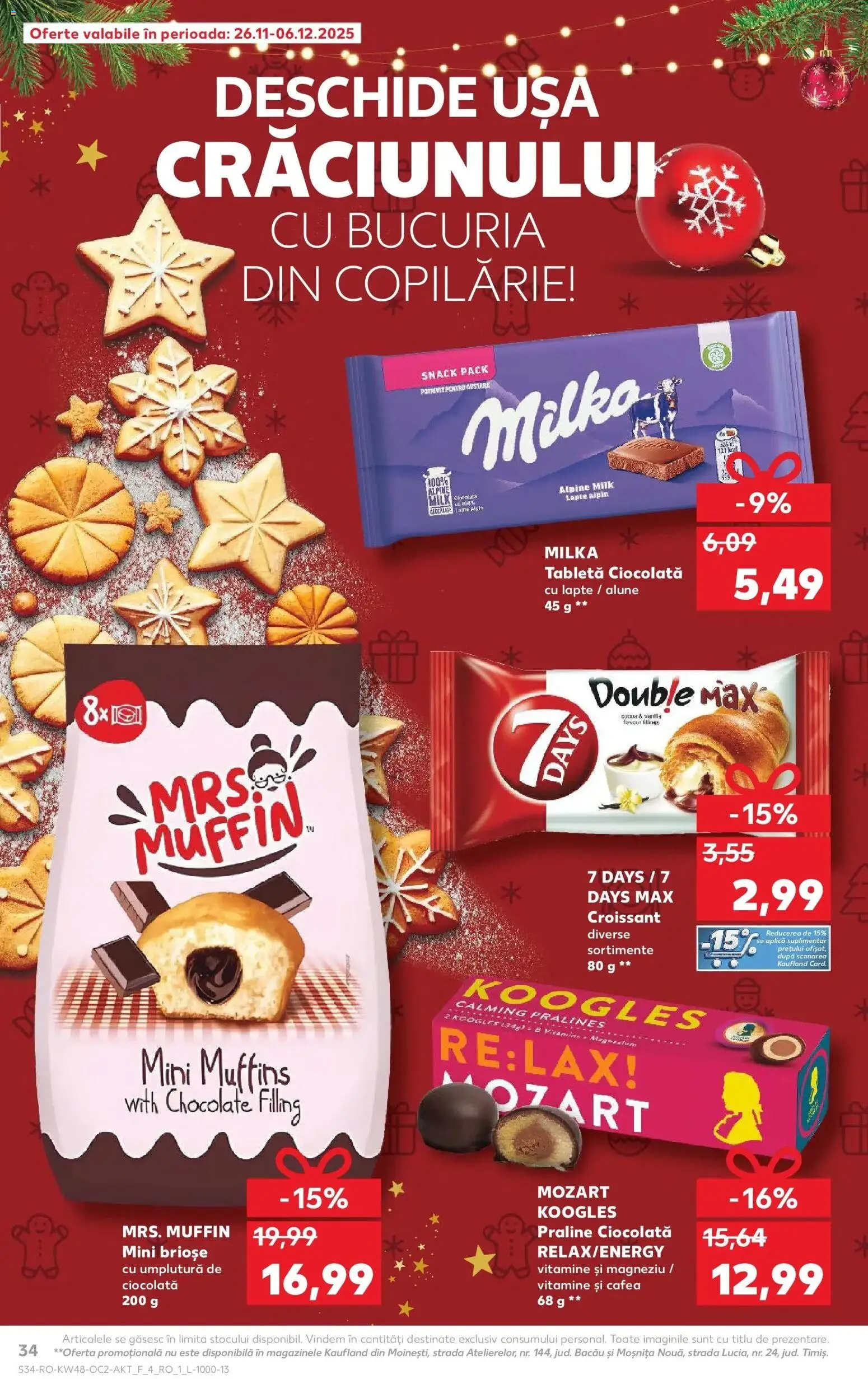 Noul catalog Kaufland – valabil de la 26.11.2025 | Pagină: 34 | Produse: Alune, Lapte, Ciocolată, Ușă