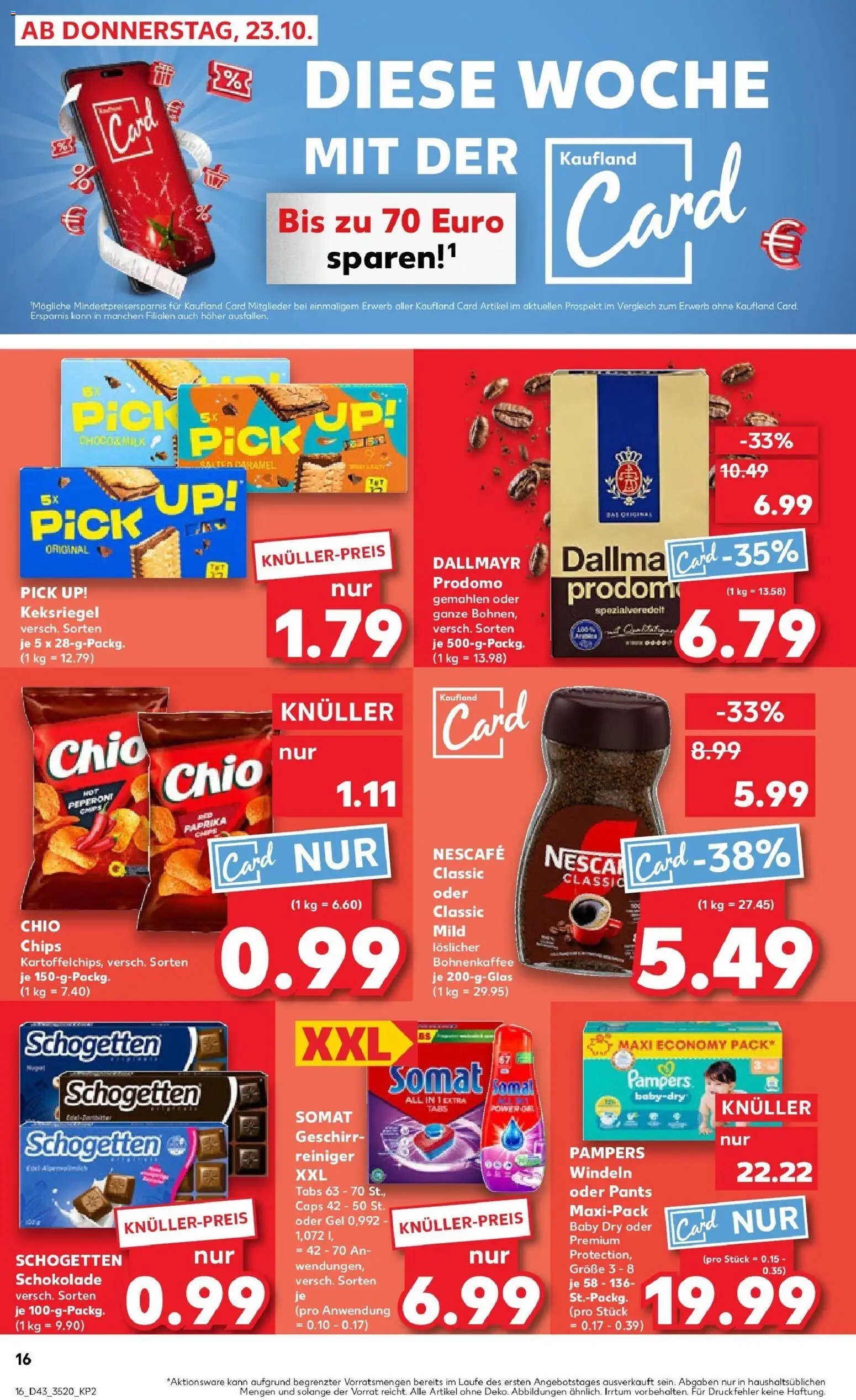 Kaufland prospekt Potsdam	 – gültig ab 27.10.2025 | Seite: 16 | Produkte: Pampers, Dallmayr, Nescafe classic, Chips