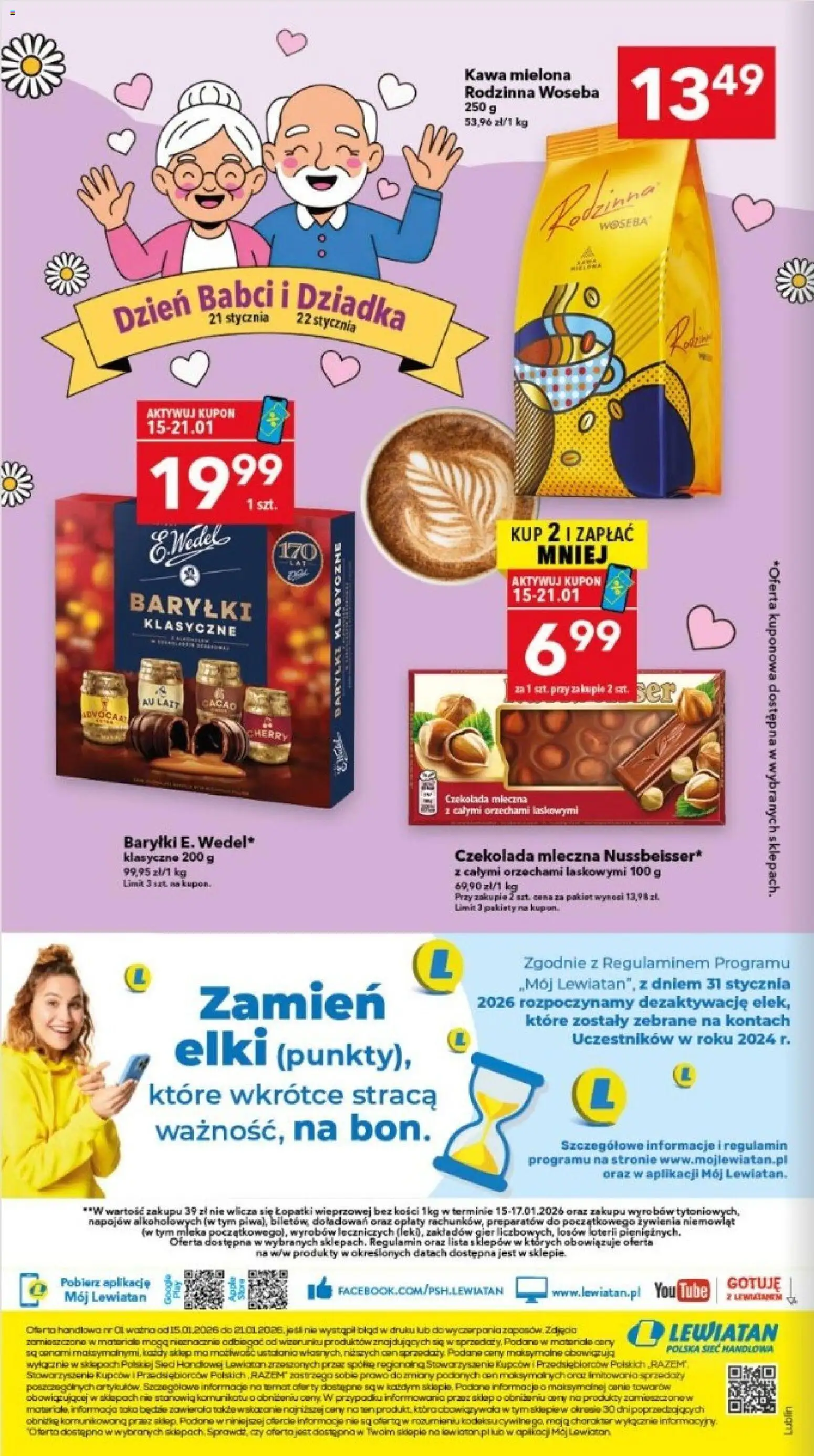 Lewiatan gazetka - Lublin od 15.01.2026 | Strona: 8 | Produkty: Czekolada mleczna, Mleka, Kawa, Czekolada