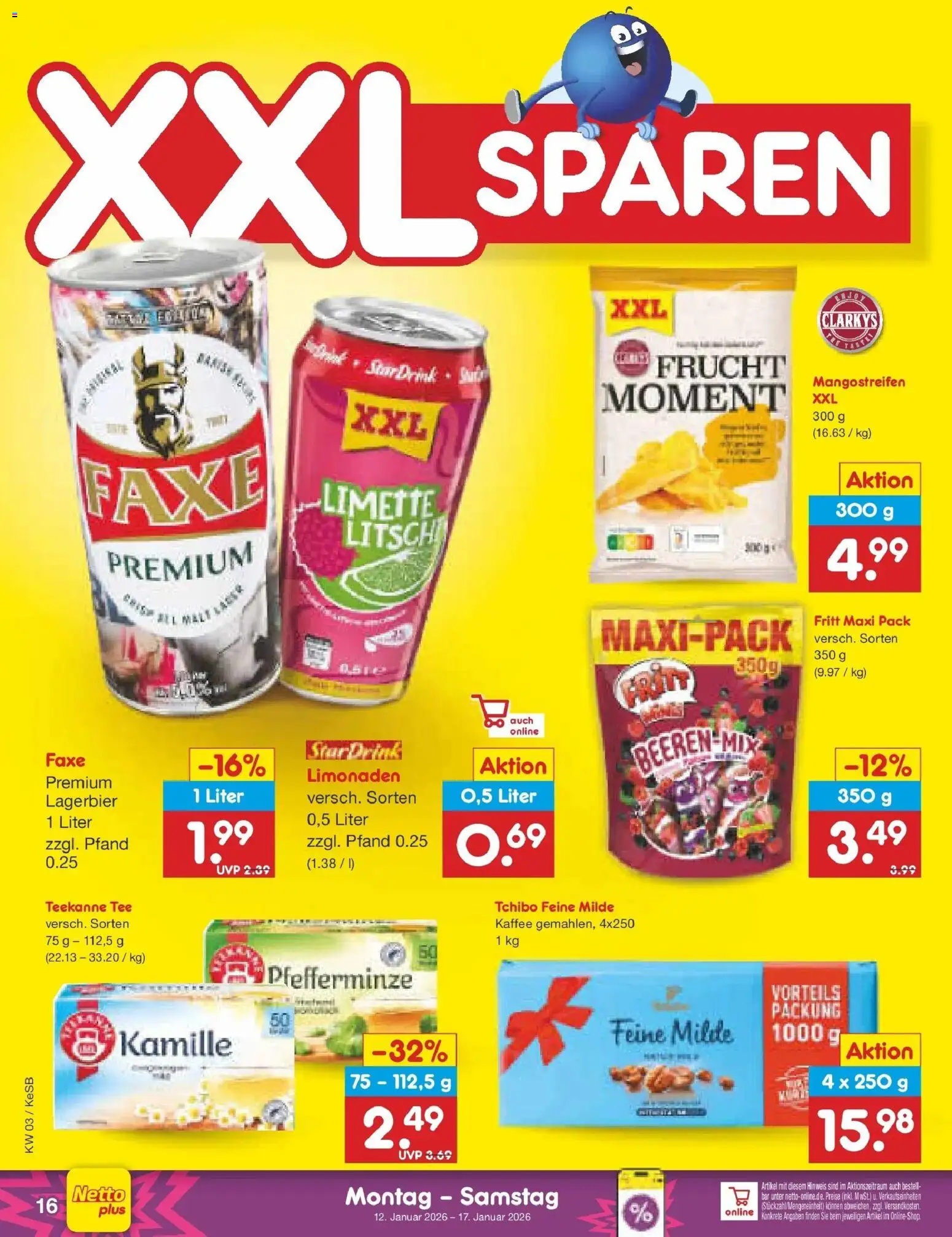 Netto Marken-Discount prospekt Kruft	 – gültig ab 12.01.2026 | Seite: 16 | Produkte: Kaffee, Limette, Teekanne, Tee