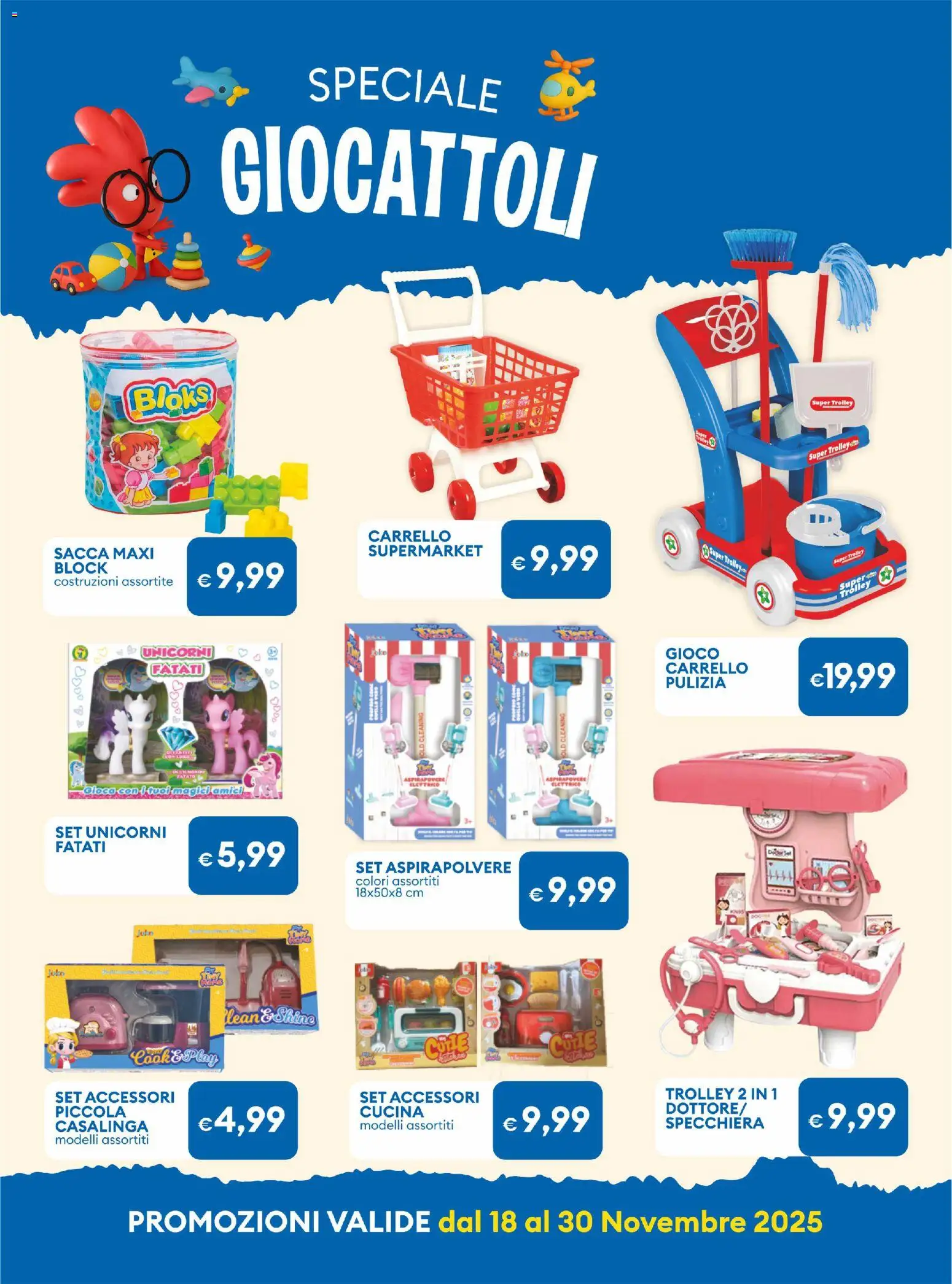 Volantino MD Discount del 18.11.2025 | Pagina: 28 | Prodotti: Carrello, Gioco, Aspirapolvere, Trolley