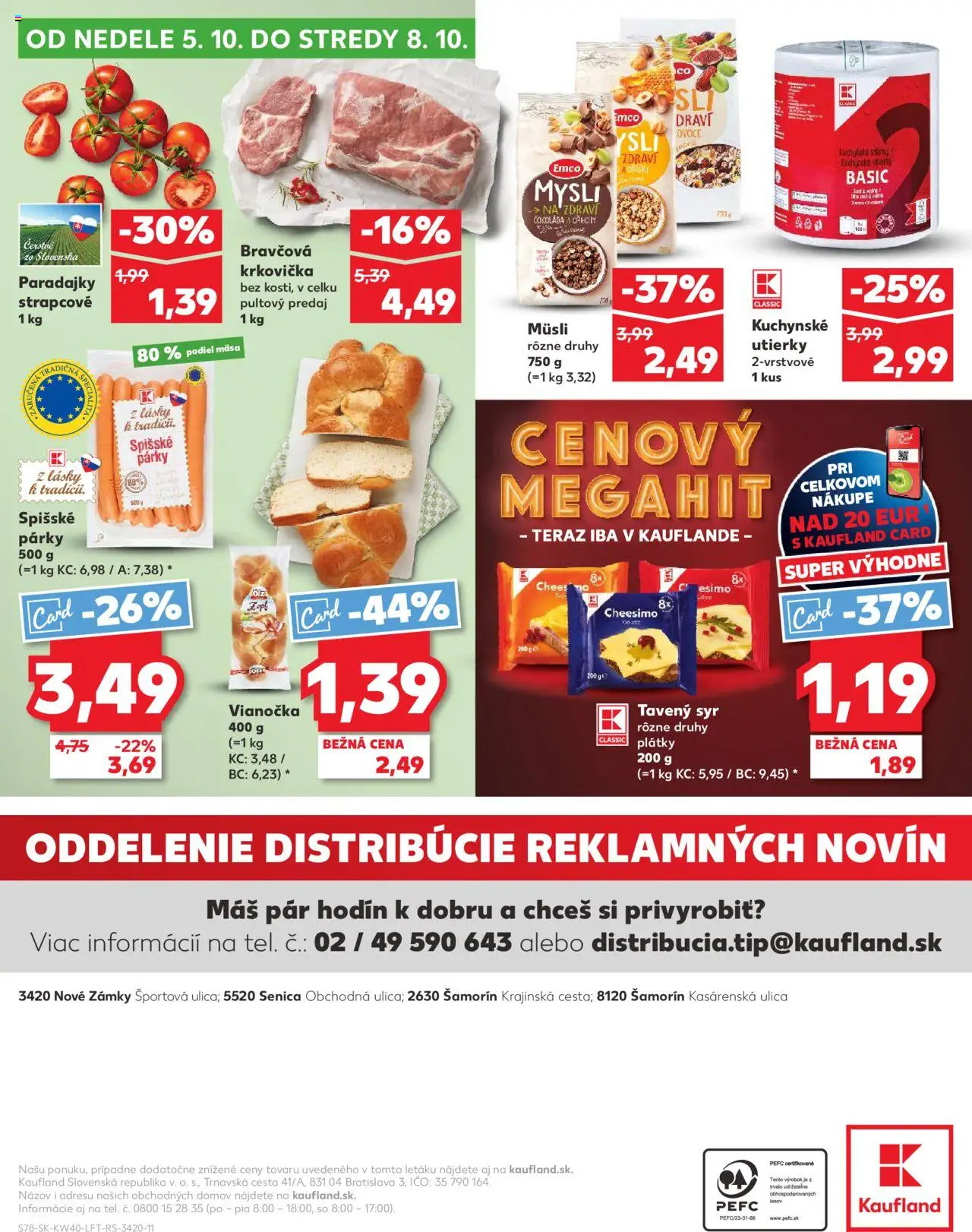 Nové Kaufland akcie – leták je platný od 02.10.2025 | Strana: 78 | Produkty: Syr, Paradajky, Vianočka, Párky