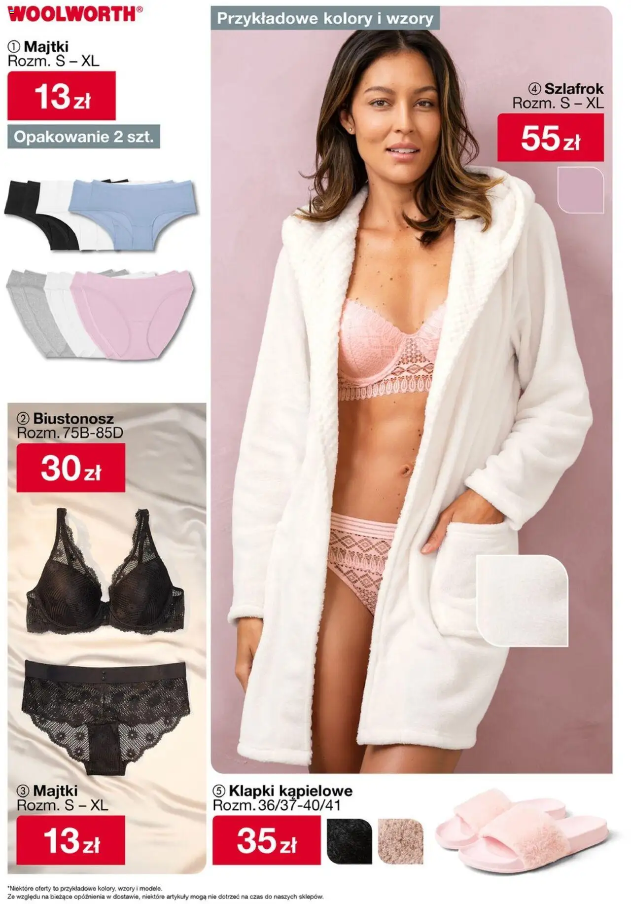 Woolworth Gazetka od 03.10.2025 | Strona: 13 | Produkty: Majtki, Biustonosz, Szlafrok, Klapki