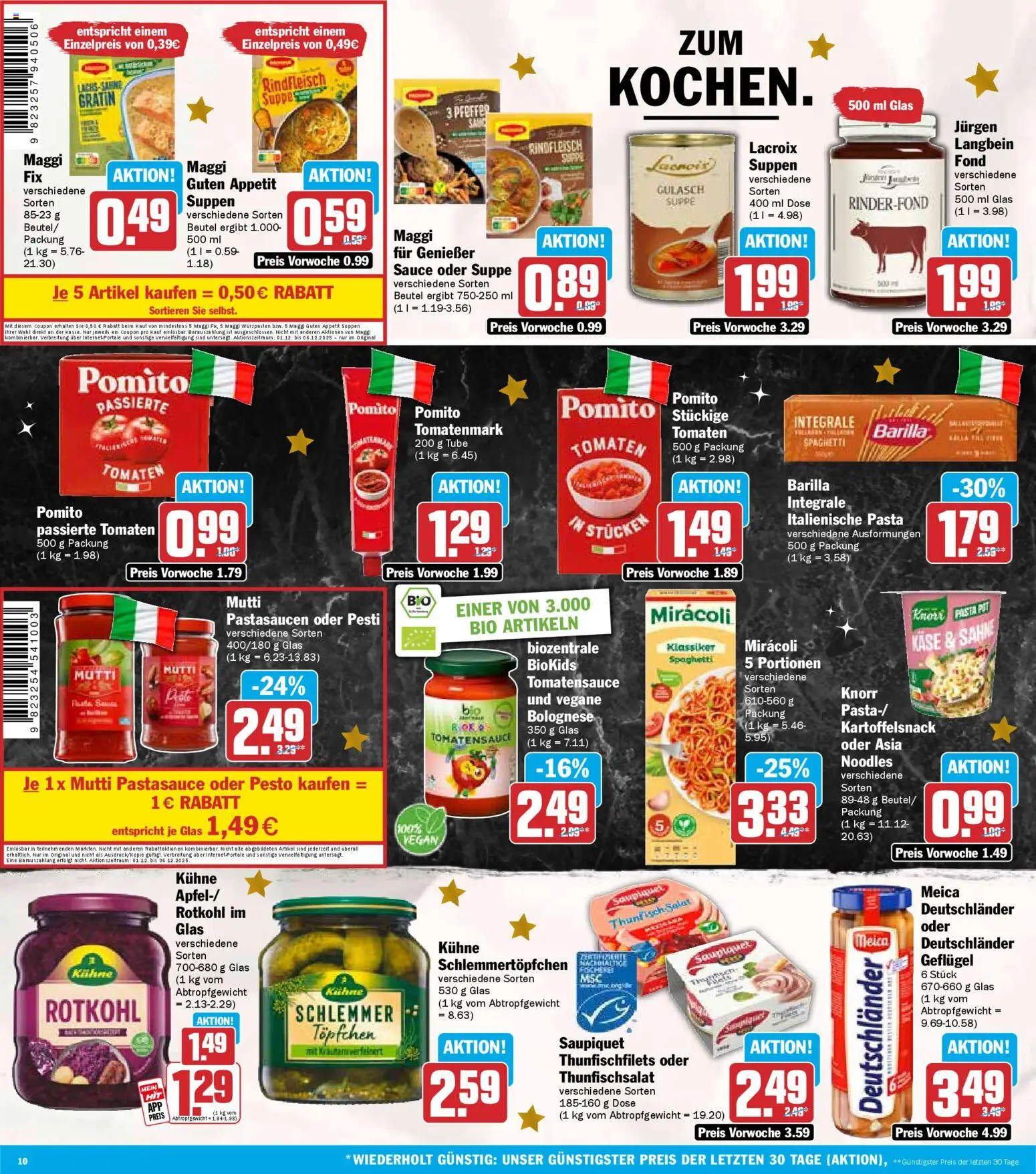 HIT Prospekt 	 – gültig ab 01.12.2025 | Seite: 10 | Produkte: Maggi, Käse, Äpfel, Rindfleisch
