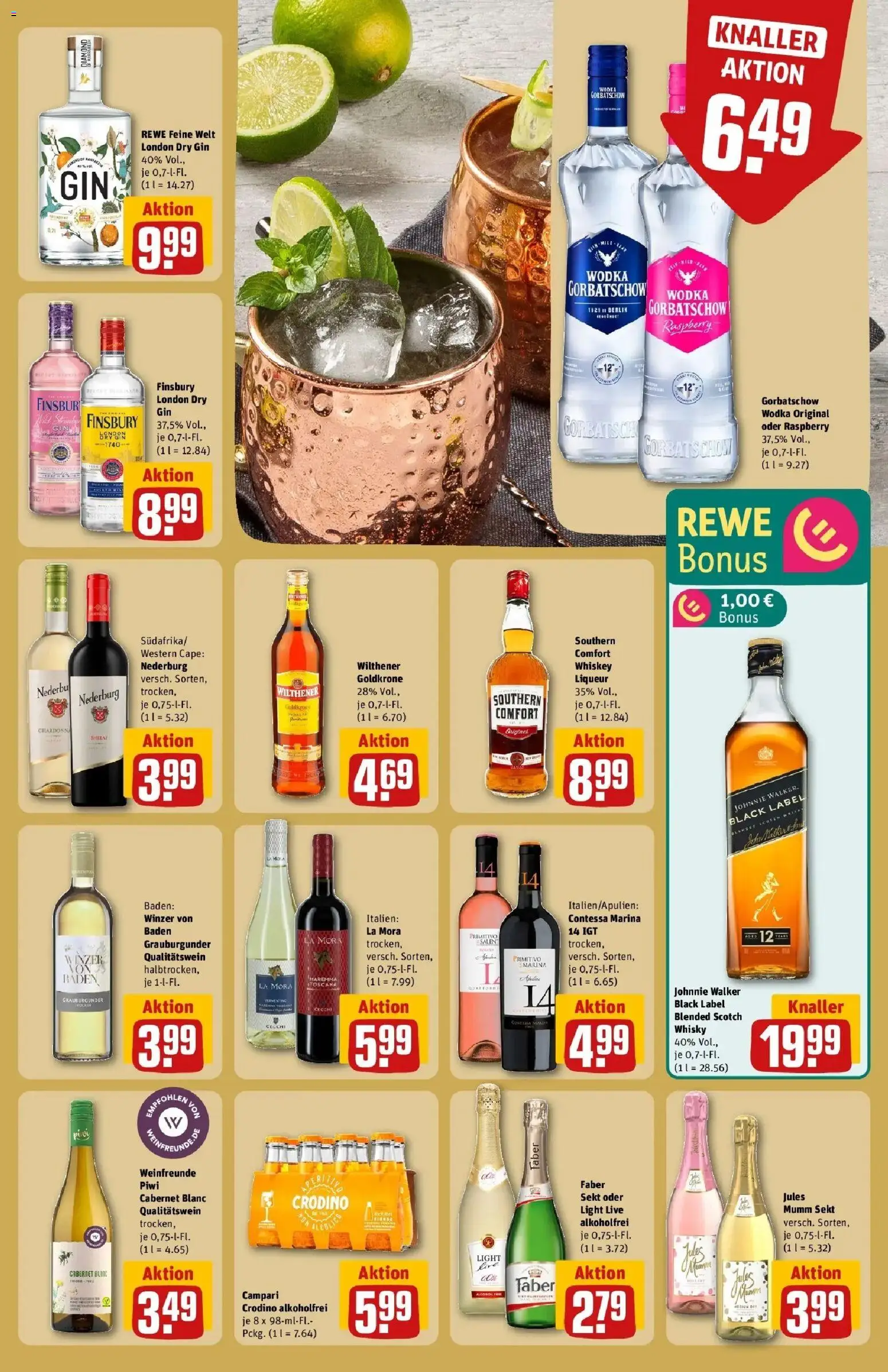 Rewe Prospekt Köln / Weidenpesch	 – gültig ab 12.04.2026 | Seite: 23 | Produkte: Sekt, Jules mumm, Southern comfort, Wodka