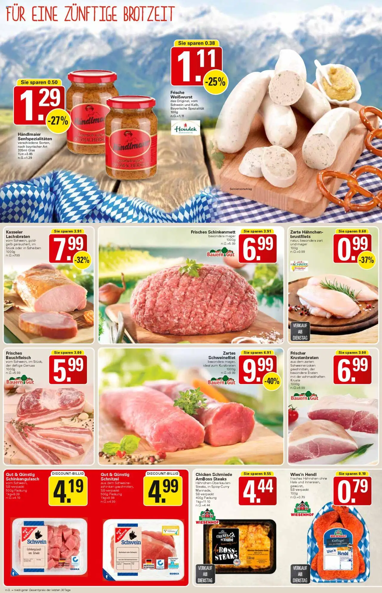 WEZ Prospekt – gültig ab 15.09.2025 | Seite: 4 | Produkte: Hahnchen, Weißwurst, Schweinefilet, Schweinerucken