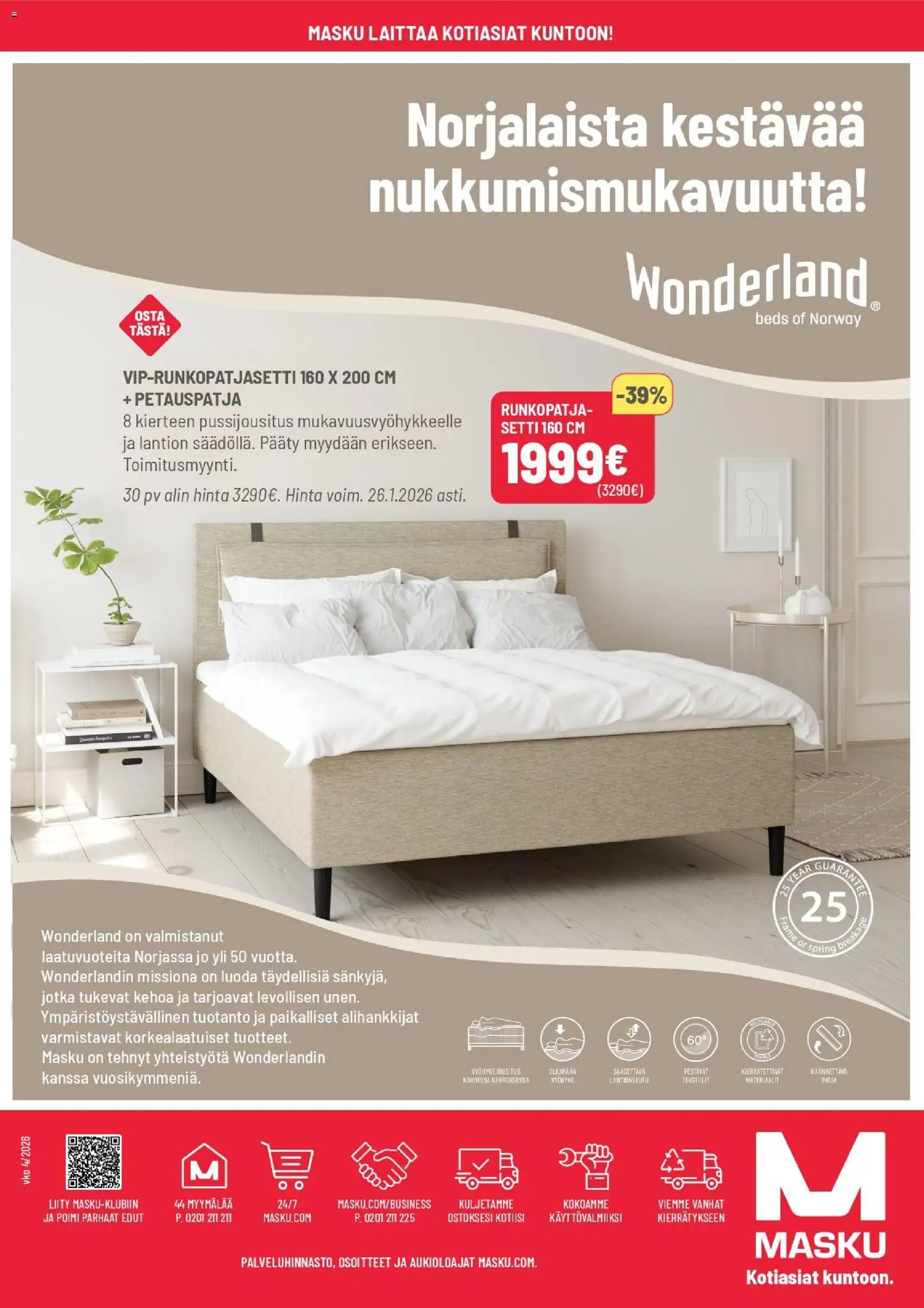 Masku tarjoukset – voimassa 20.01.2026 alkaen | Sivu: 14 | Tuotteet: Runkopatja, Petauspatja