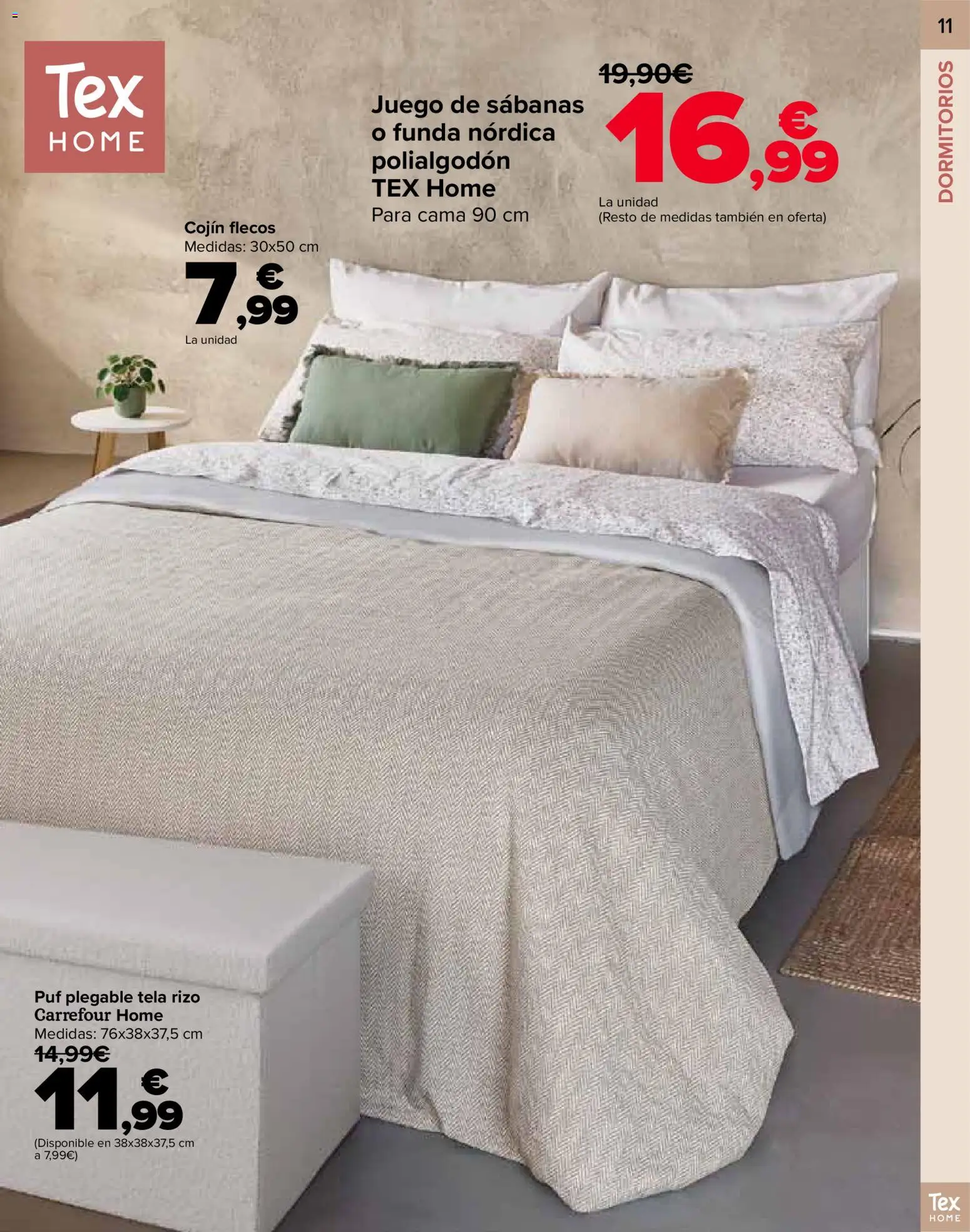 Carrefour folleto │ válido desde el 09.01.2026 | Página: 11 | Productos: Juego de sábanas, Funda, Cama, Cojín