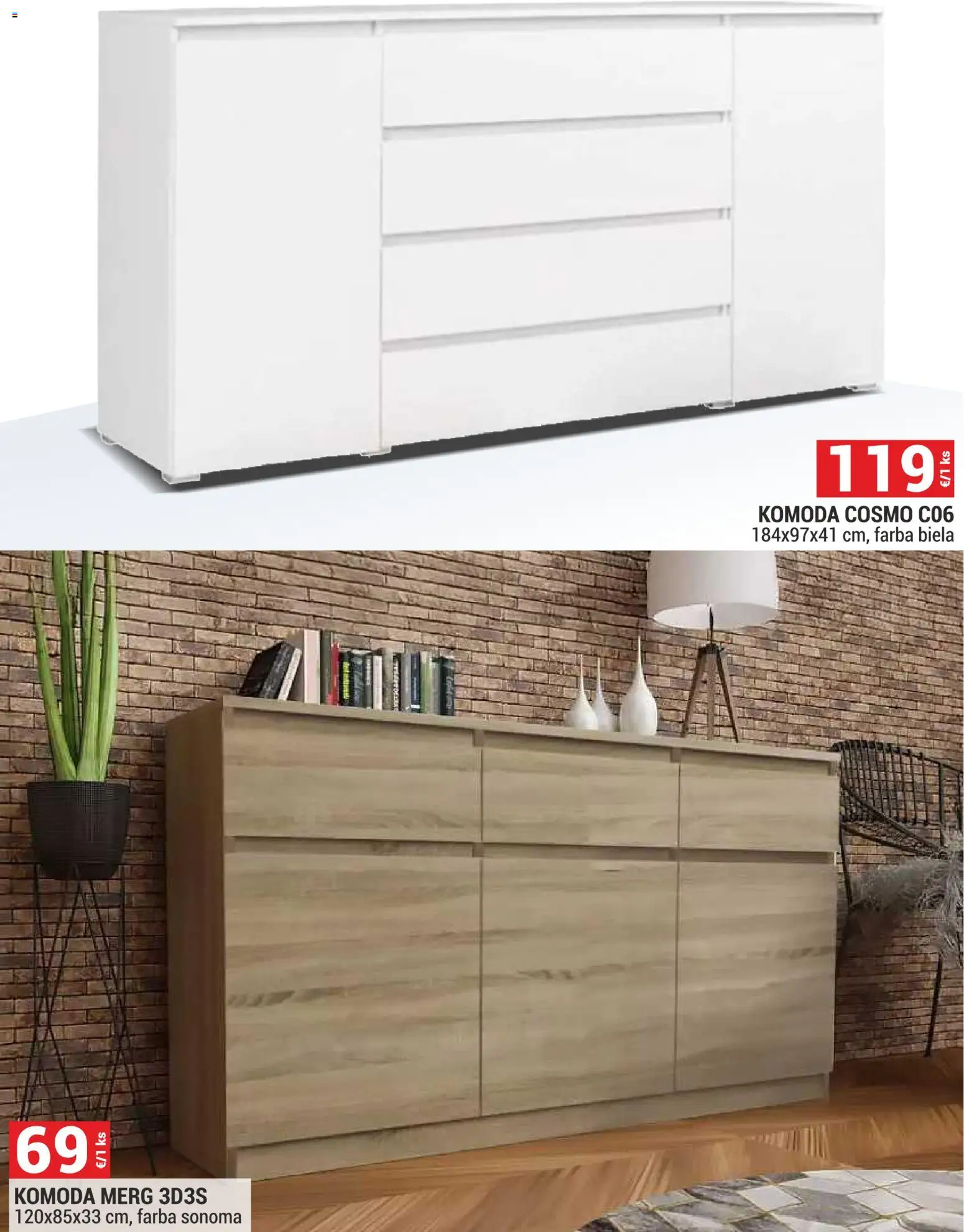 Nové Merkury Market akcie – leták je platný od 01.11.2025 | Strana: 28 | Produkty: Komoda