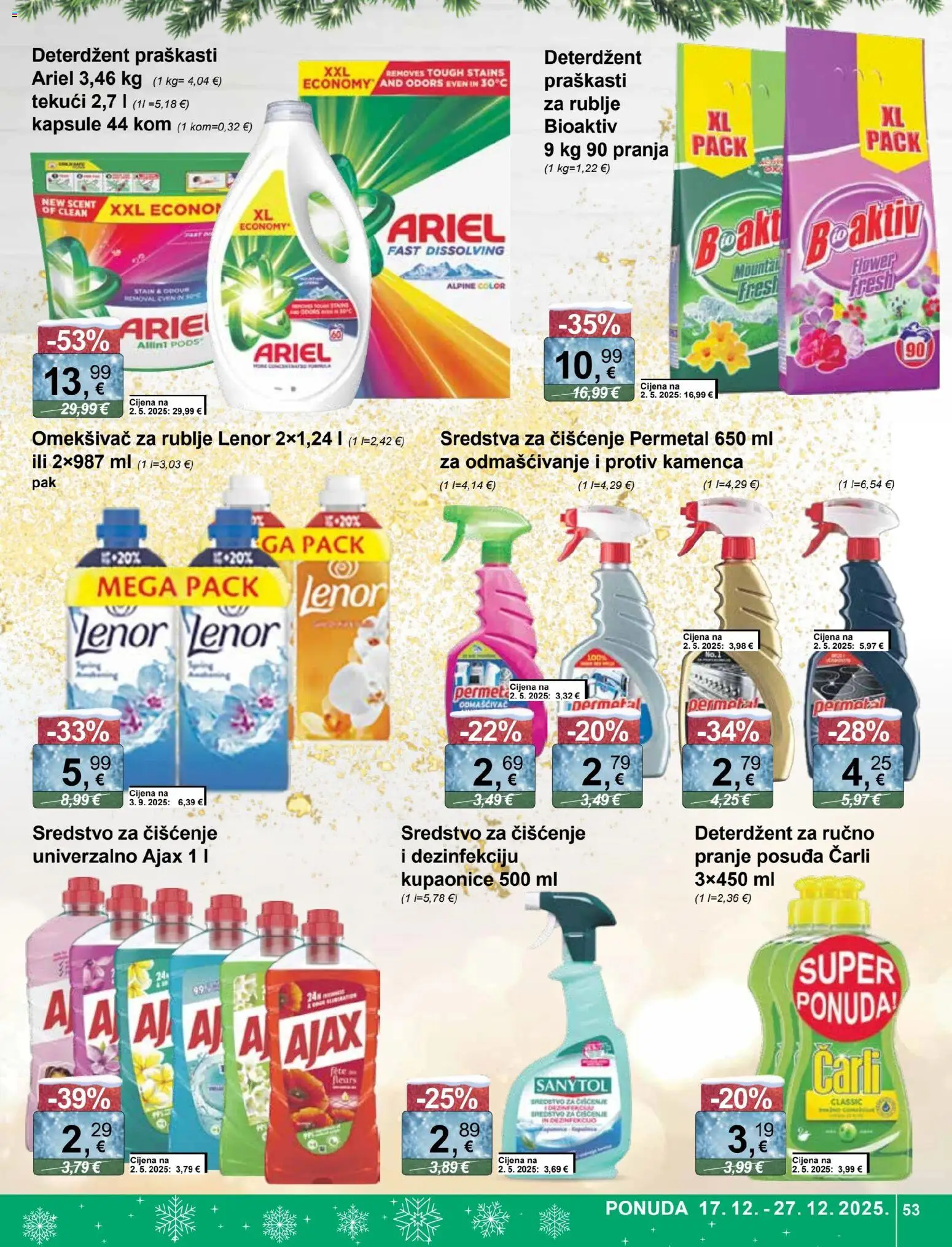 KTC katalog | vrijedi od 17.12.2025 | Stranica: 53 | Proizvodi: Omekšivač, Deterdžent, Ajax, Lenor