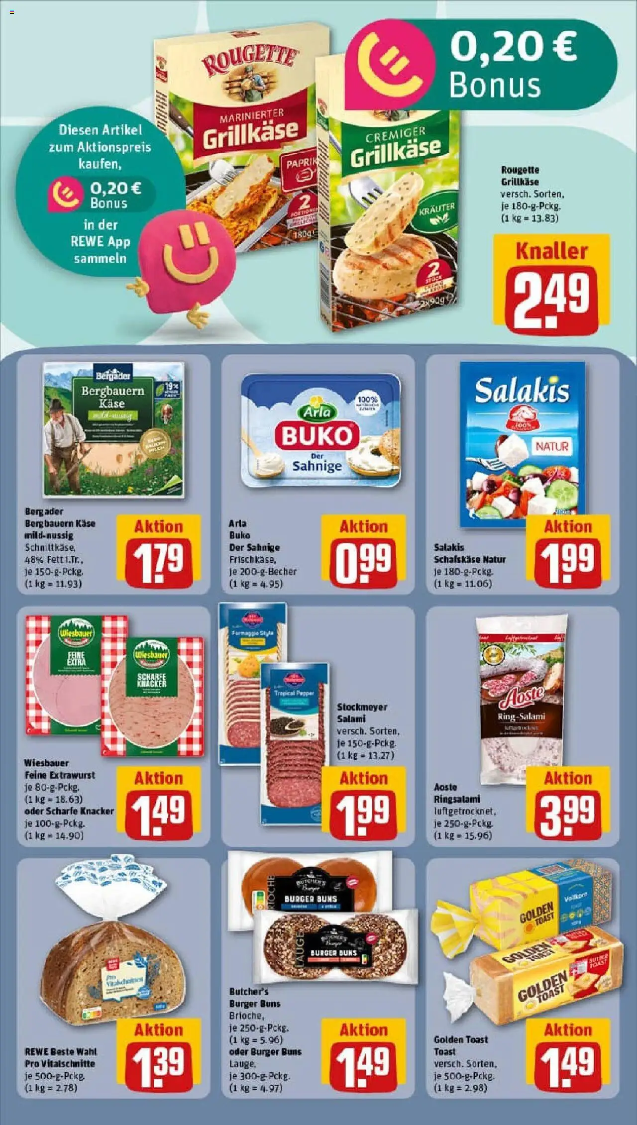 Rewe prospekt Bad Vilbel	 - gültig ab dem 24.08.2025 | Seite: 10 | Produkte: Käse, Burger, Paprika, Arla buko