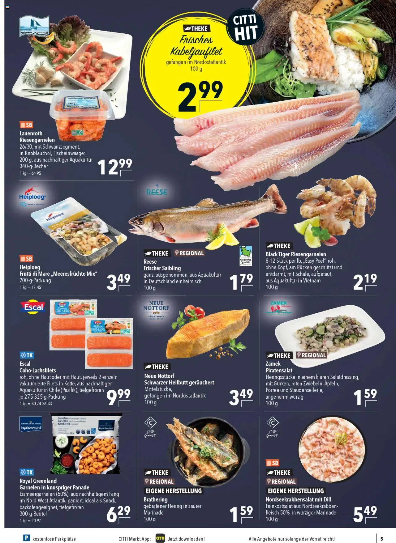CITTI Markt Prospekt 	 - gültig ab dem 20.08.2025 | Seite: 5 | Produkte: Theke, Garnelen, Dill, Fleisch