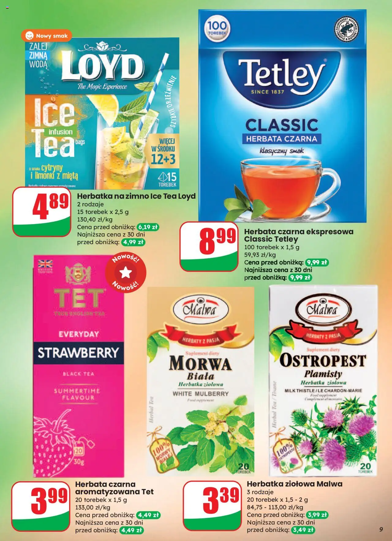 Dino Gazetka od 06.08.2025 | Strona: 9 | Produkty: Ice Tea, Cytryny, Herbata, Woda