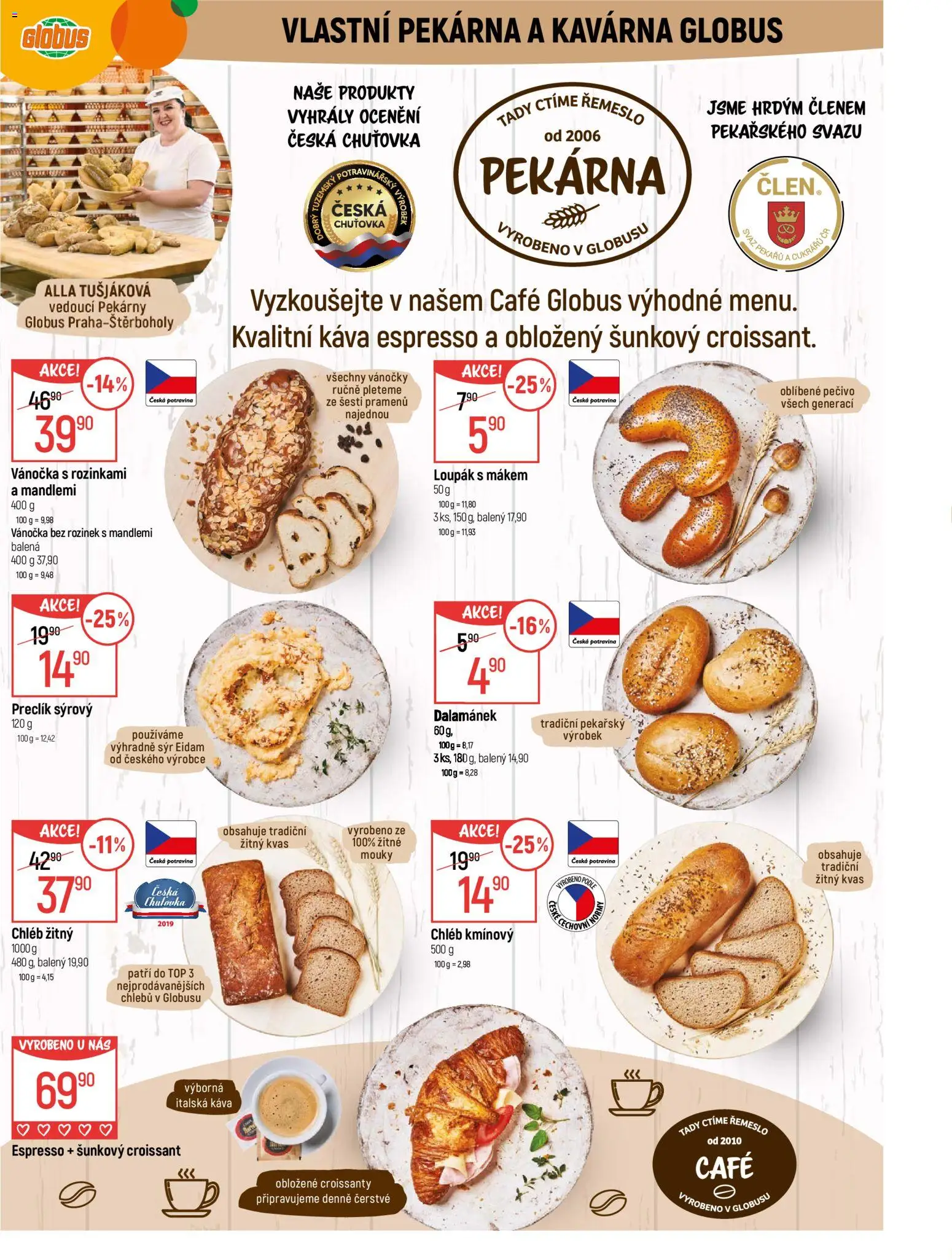 Globus leták - Praha-Štěrboholy od 10.12.2025 | Strana: 4 | Produkty: Globus, Chléb, Pečivo, Pekárna