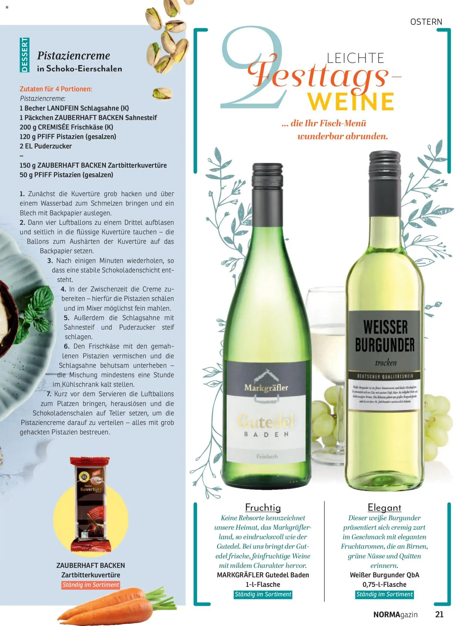 Norma NORMAgazin März/April 2026 – gültig ab 01.03.2026 | Seite: 21 | Produkte: Schlagsahne, Kühlschrank, Pistazien, Creme