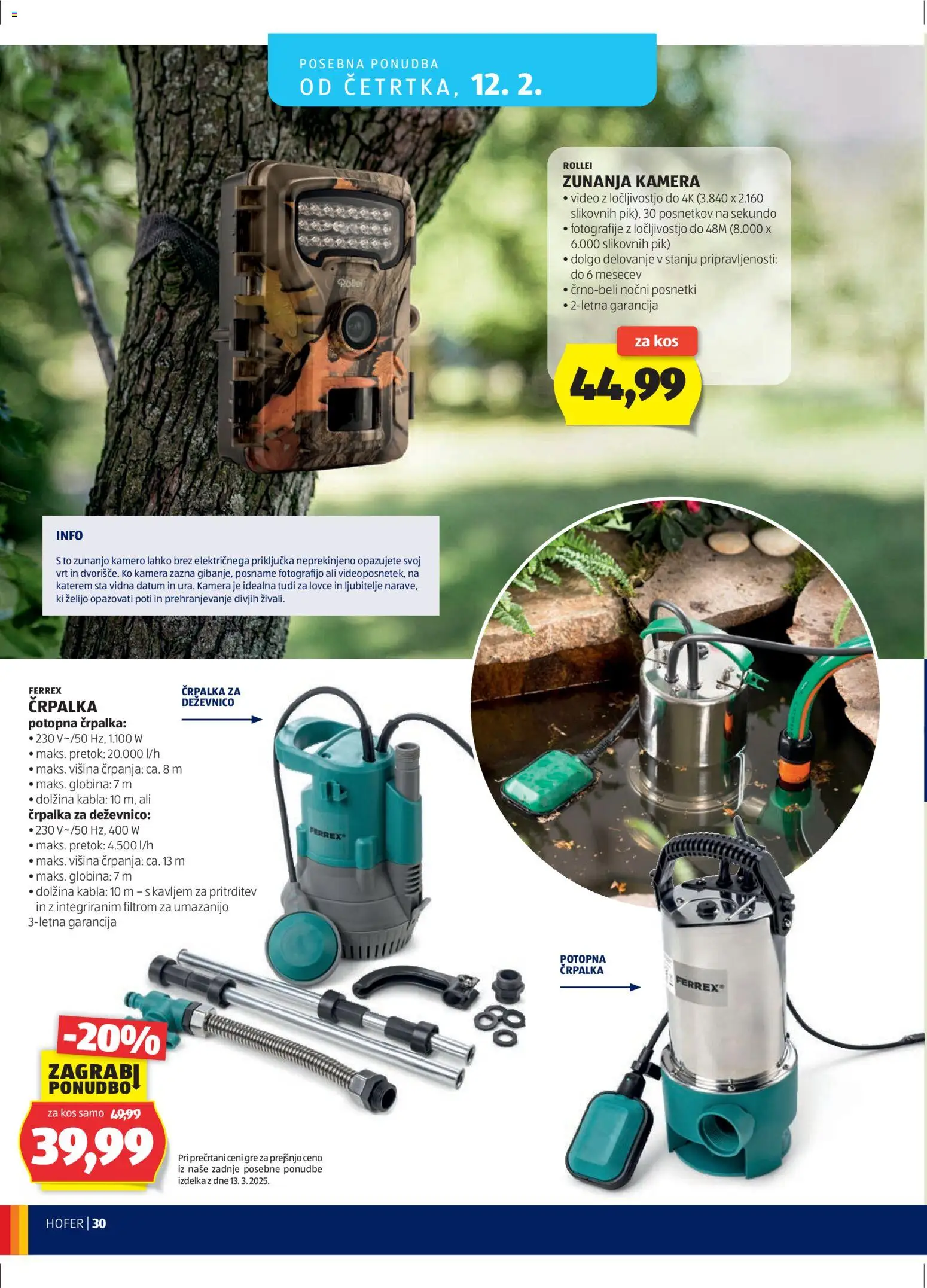 Novi Hofer katalog ponudbe – veljaven od 04.02.2026 | Stran: 30 | Izdelki: Video, Črpalka, Kamera, Kos